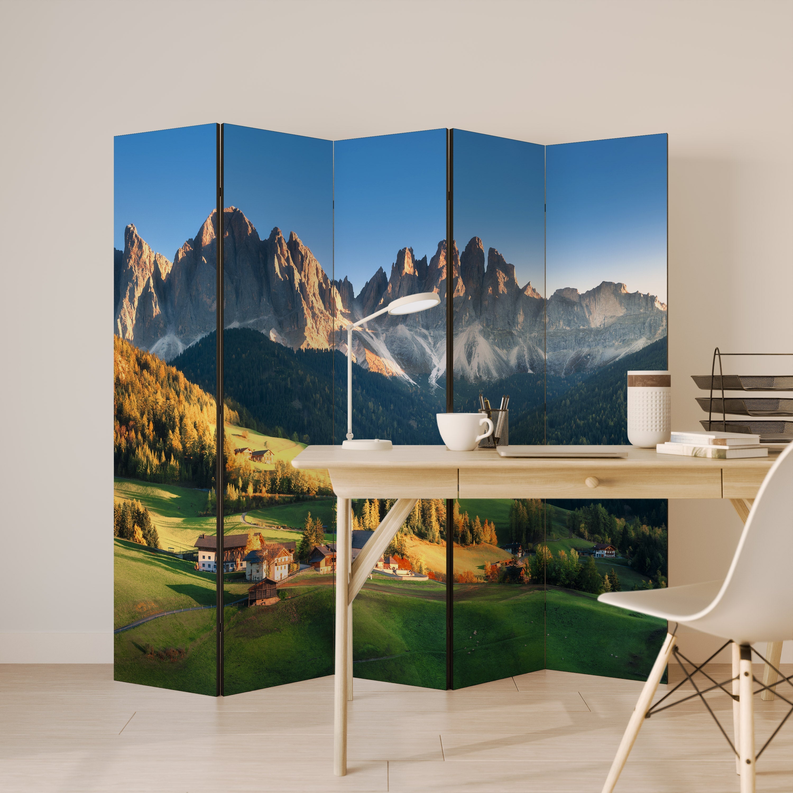 MOUNTAIN DREAMSCAPE Dekorativer 5-teiliger Raumteiler