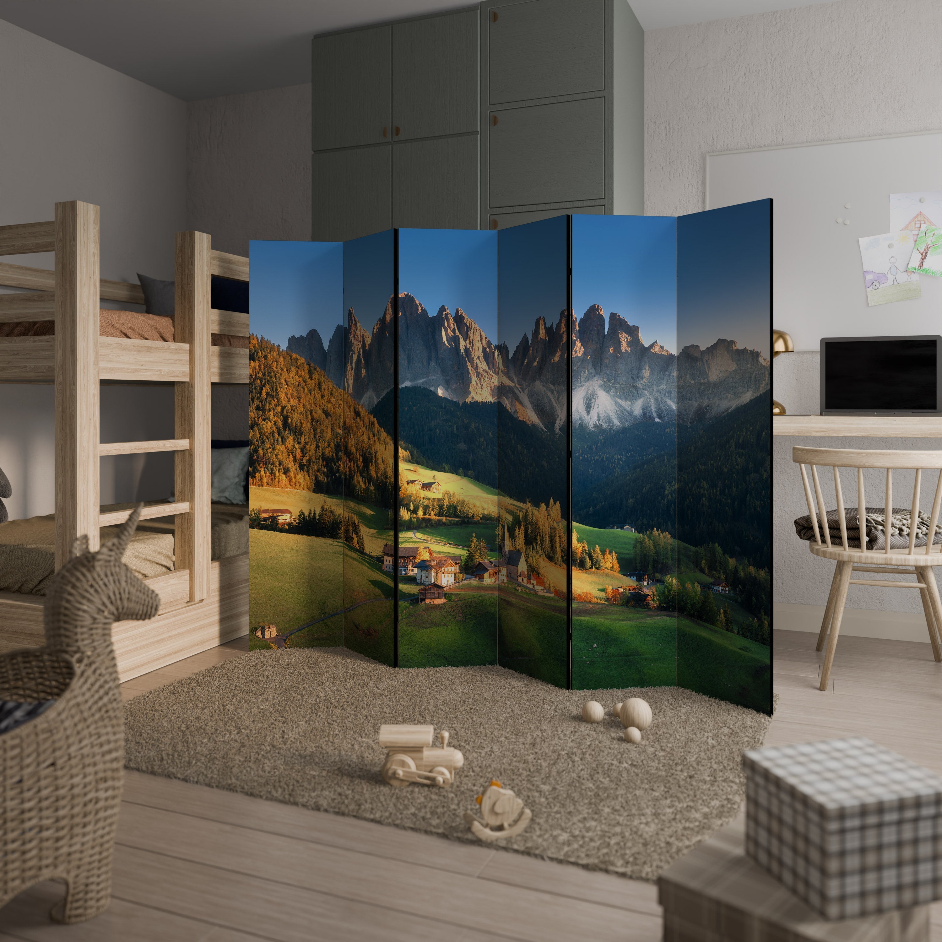 MOUNTAIN DREAMSCAPE Dekorativer 6-teiliger Raumteiler