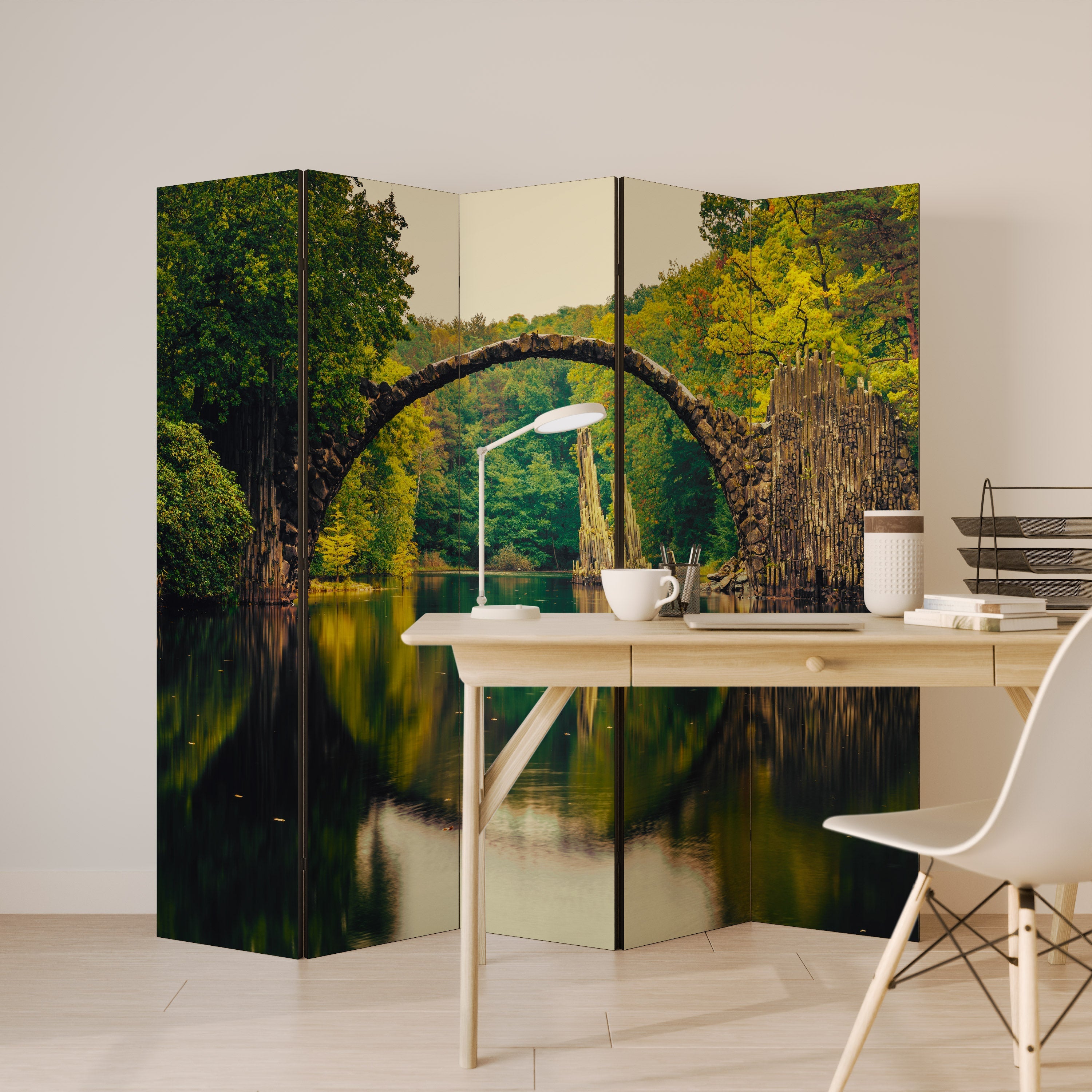 SERENE REFLECTIONS REALM Dekorativer 5-teiliger Raumteiler