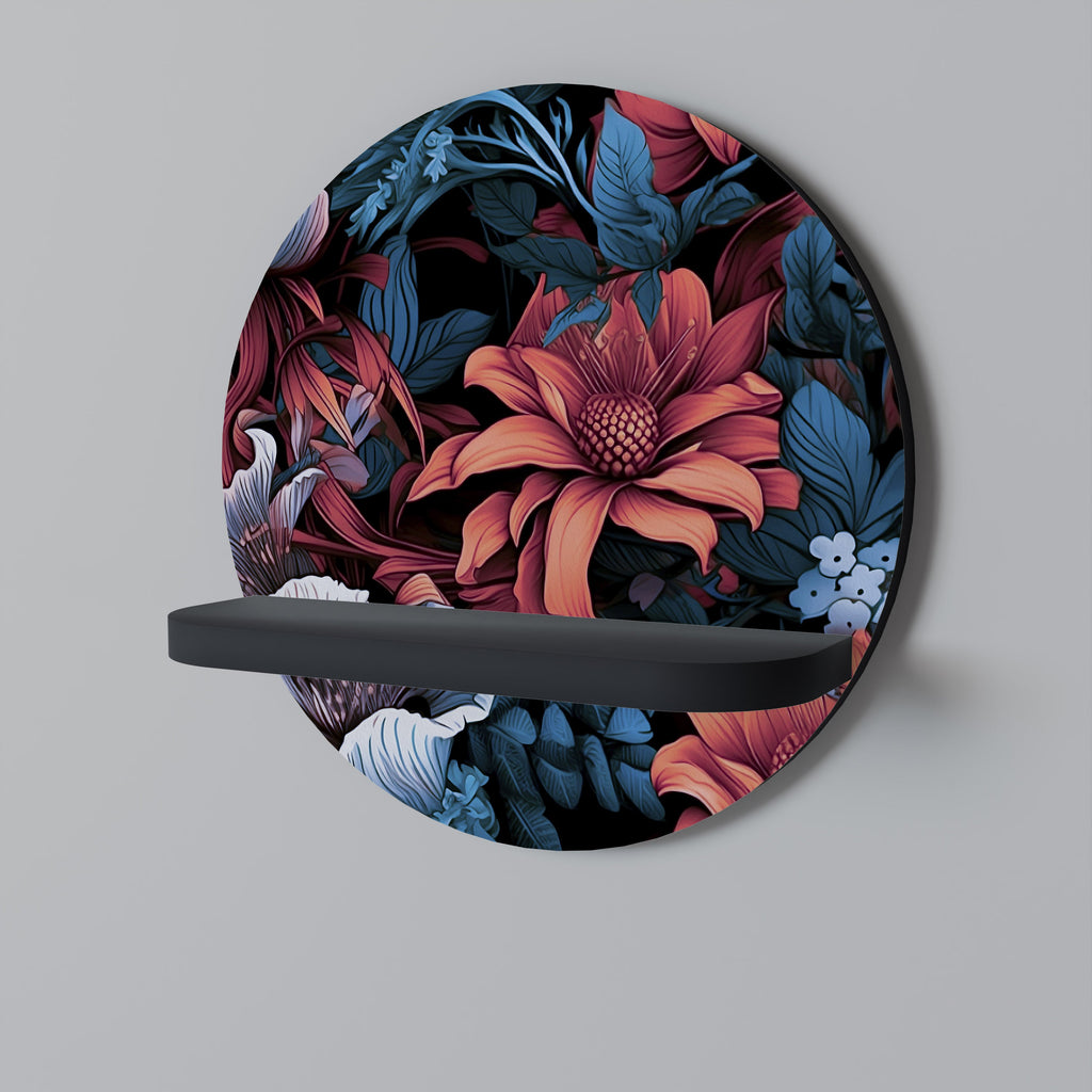 FLOURISH FANTASY Rundes Kunstregal in Schwarz