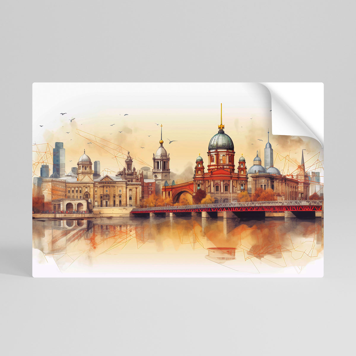 BERLIN SPIRIT Peel and Stick Horizontal Poster