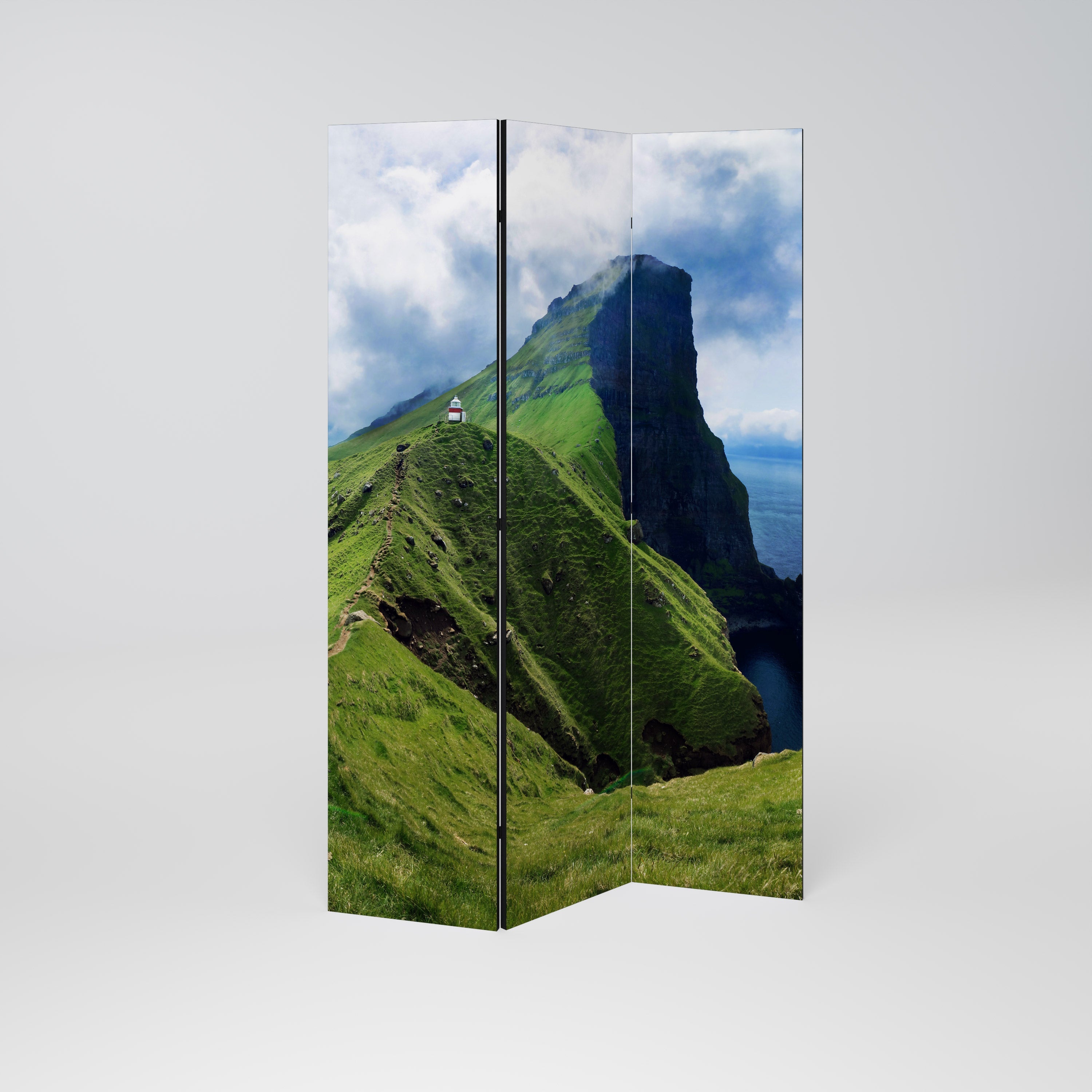 Dekorativer 3-teiliger Raumteiler „Cliffs of Tranquility“