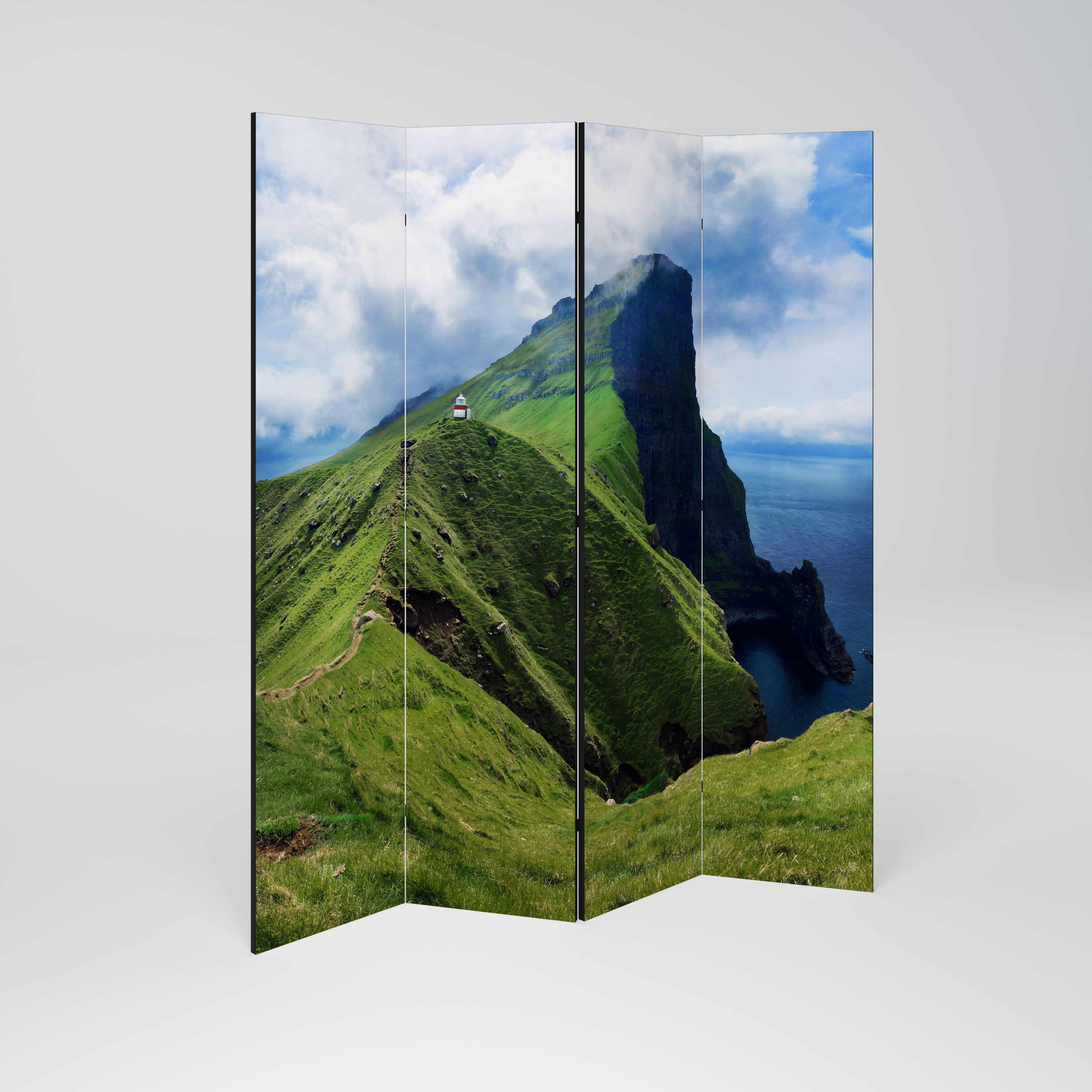 Dekorativer 4-teiliger Raumteiler „Cliffs of Tranquility“