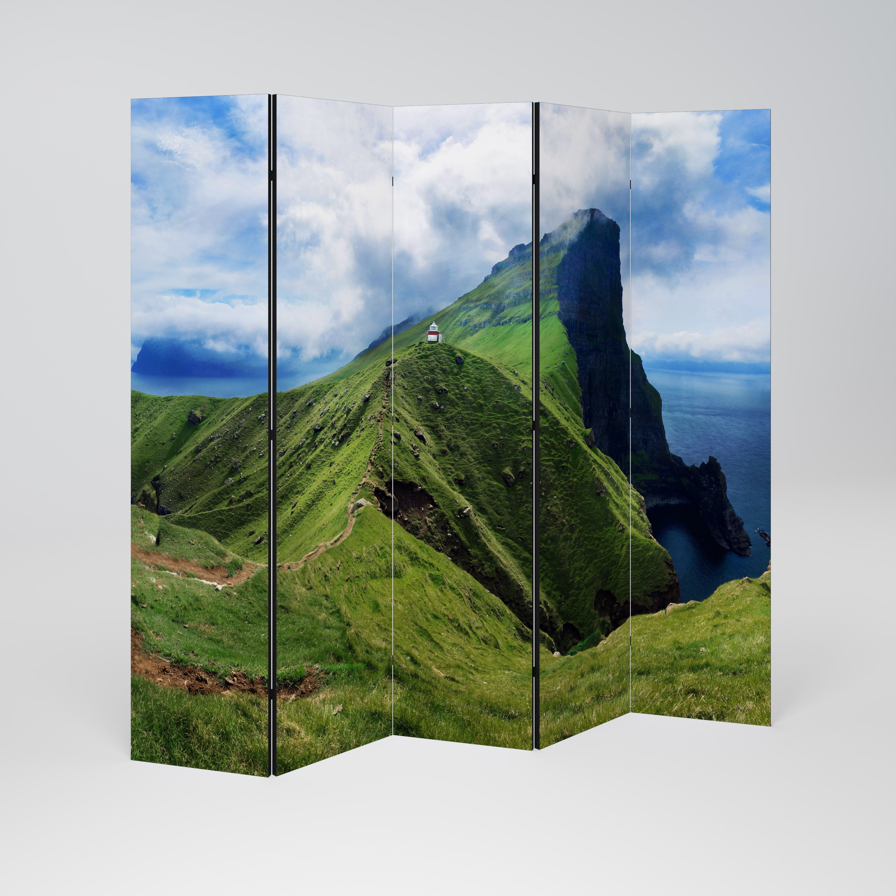 Dekorativer 5-teiliger Raumteiler „Cliffs of Tranquility“