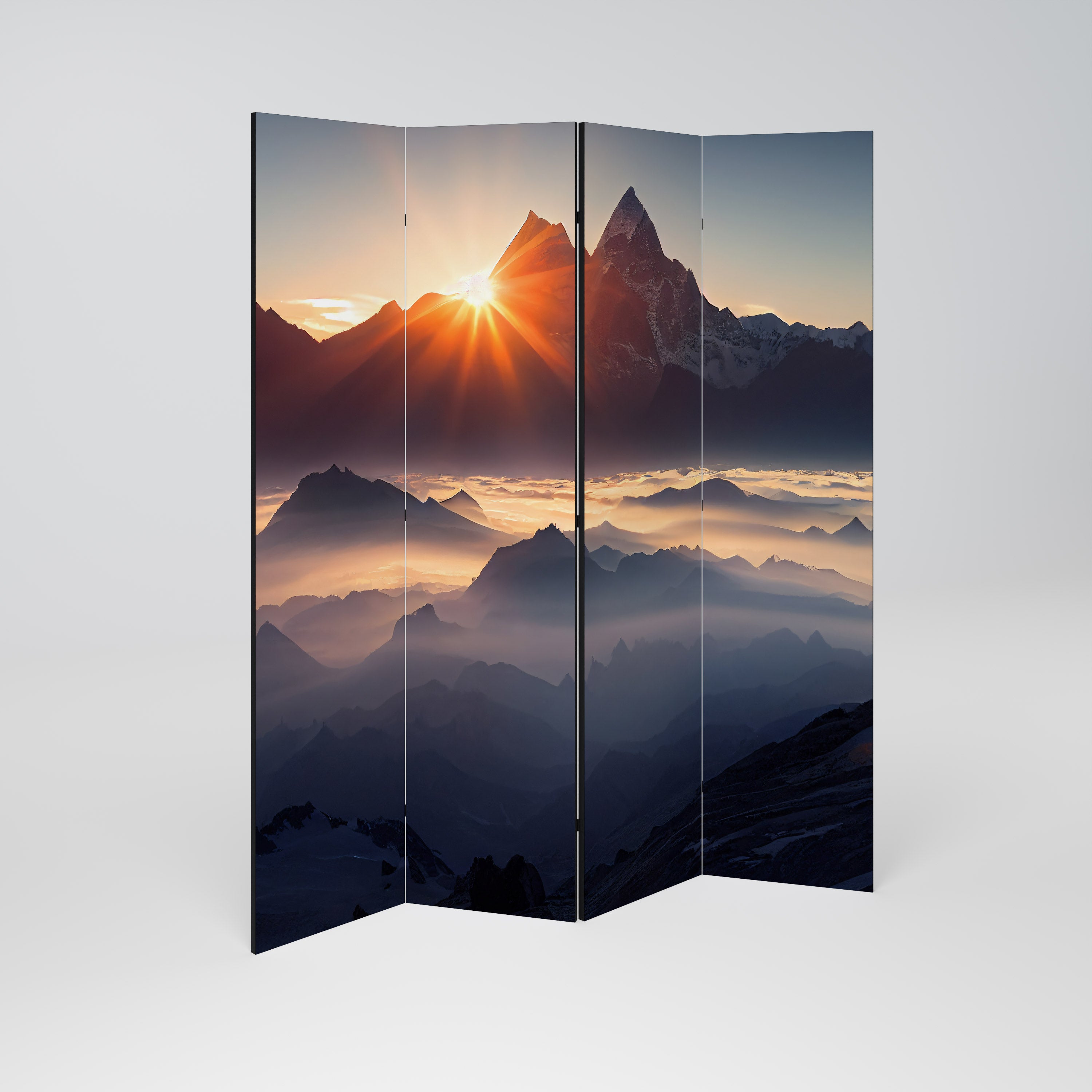 MOUNTAINS AT DAWN 4-teiliger Paravent