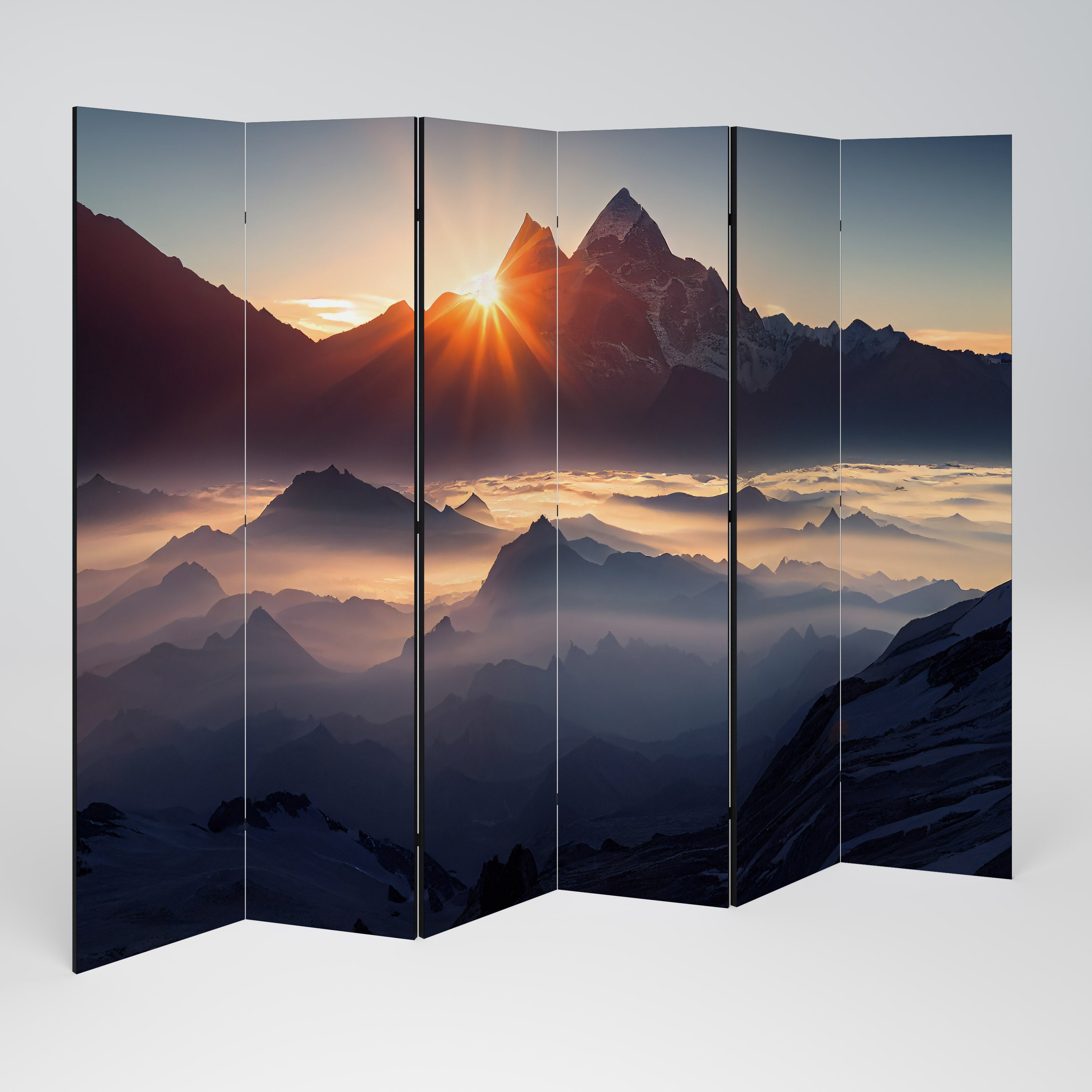 MOUNTAINS AT DAWN Dekorativer 6-teiliger Raumteiler