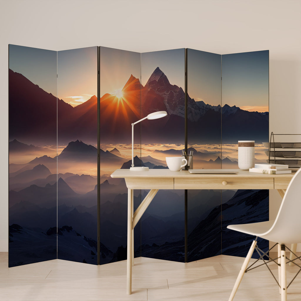 MOUNTAINS AT DAWN Dekorativer 6-teiliger Raumteiler