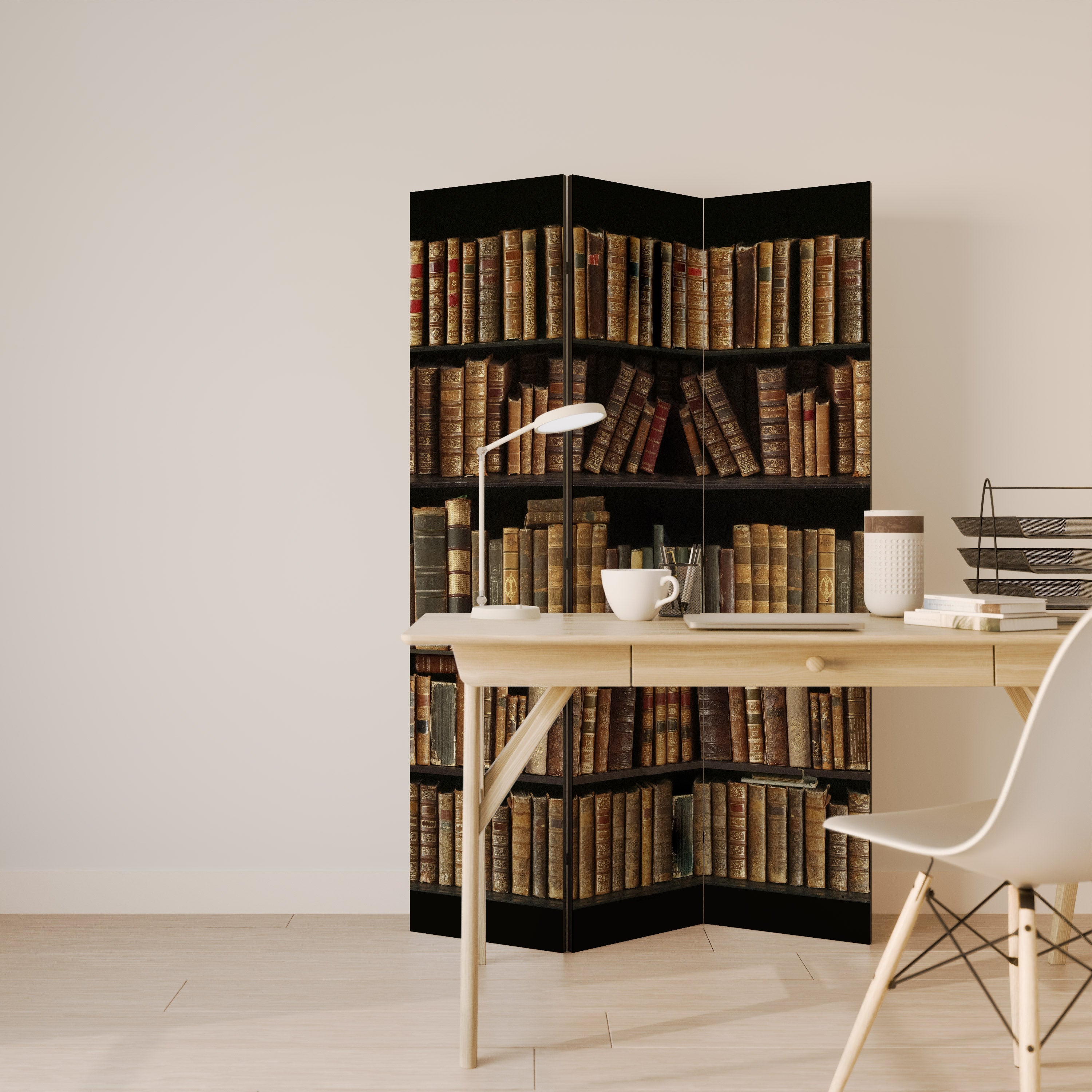SHELVES OF TIME Dekorativer 3-teiliger Raumteiler