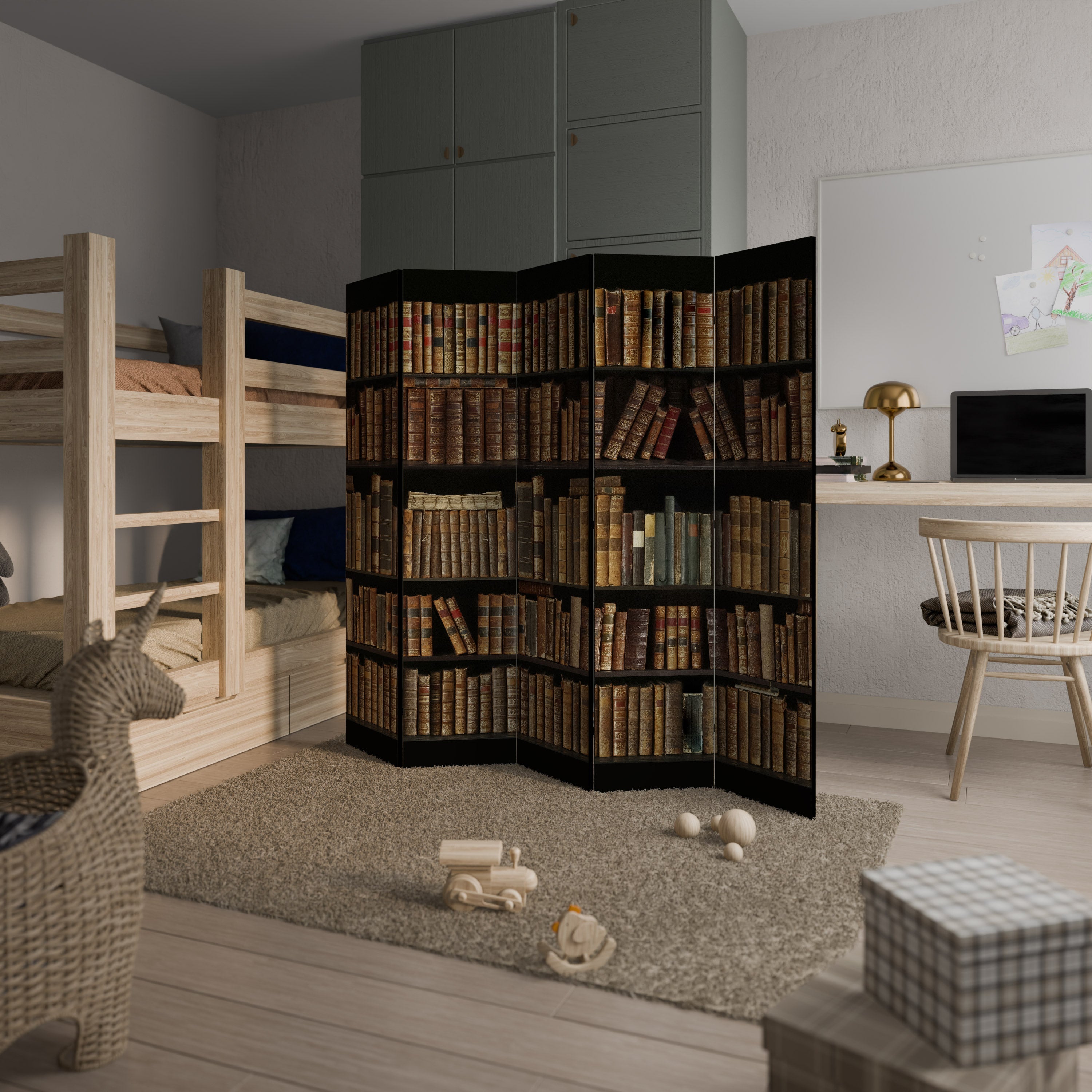 SHELVES OF TIME Dekorativer 5-teiliger Raumteiler