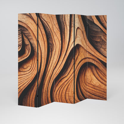 WOODEN WAVES UNFOLDED 5-teiliger Paravent