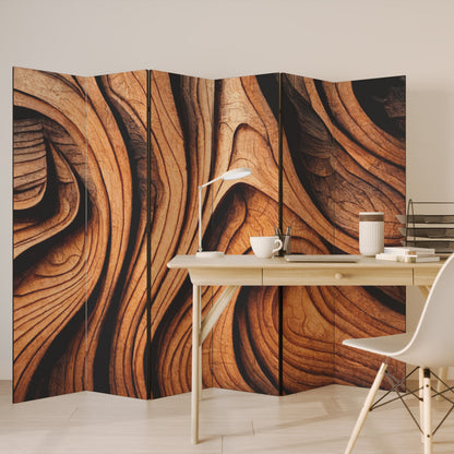 WOODEN WAVES UNFOLDED 6-teiliger Paravent