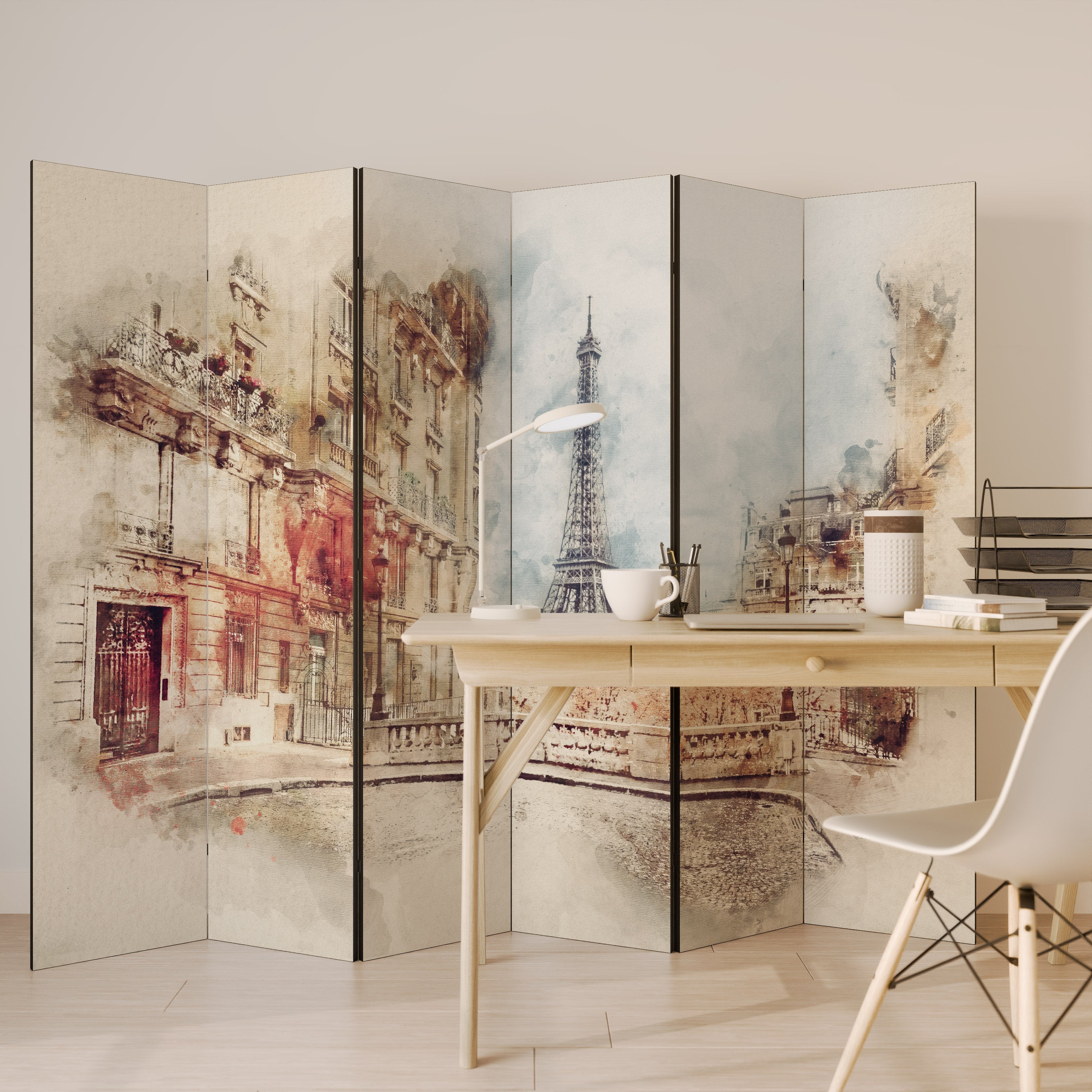 PARISIAN DAYDREAM Dekorativer 6-teiliger Raumteiler