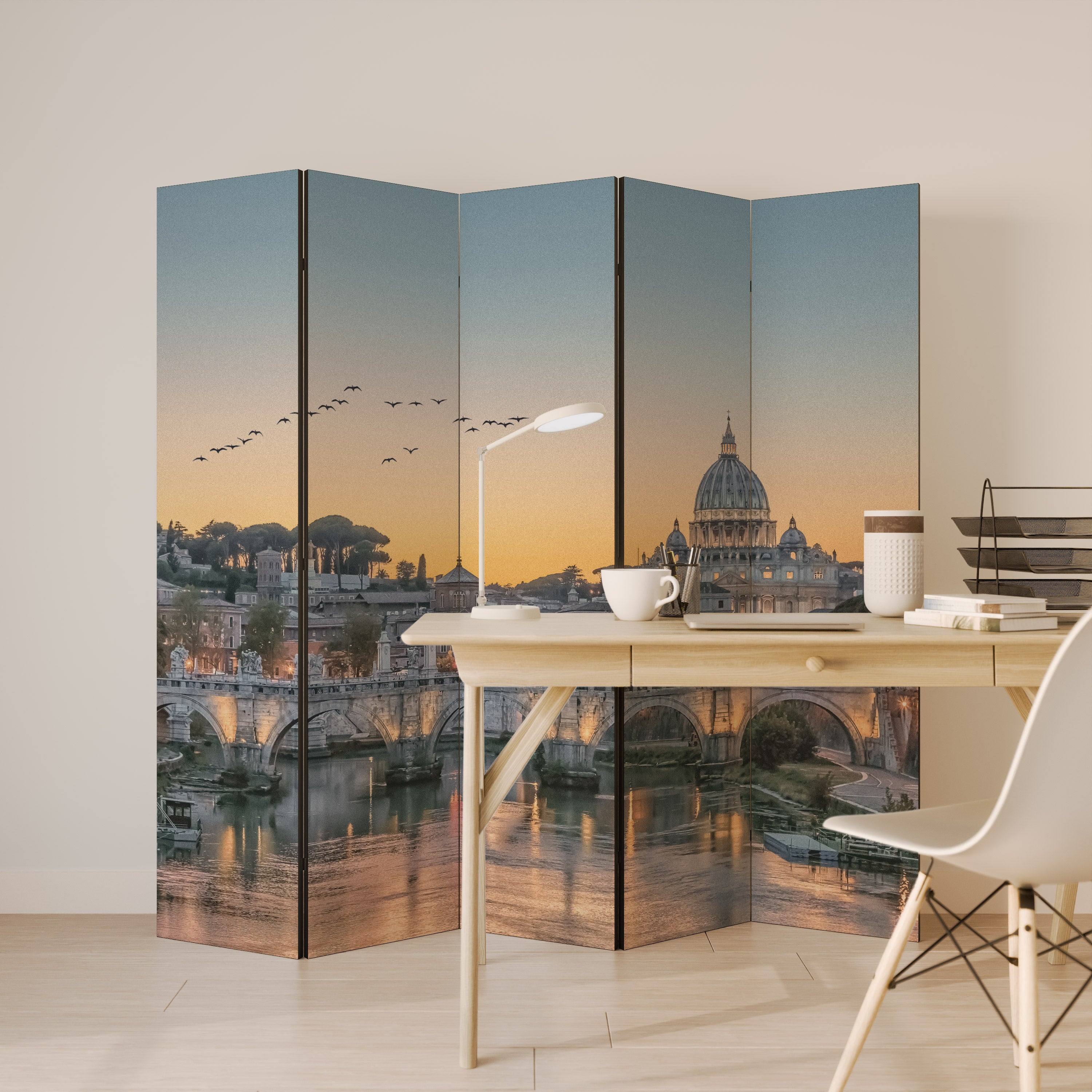 REFLECTIONS OF ROME 5-Panel Room Divider