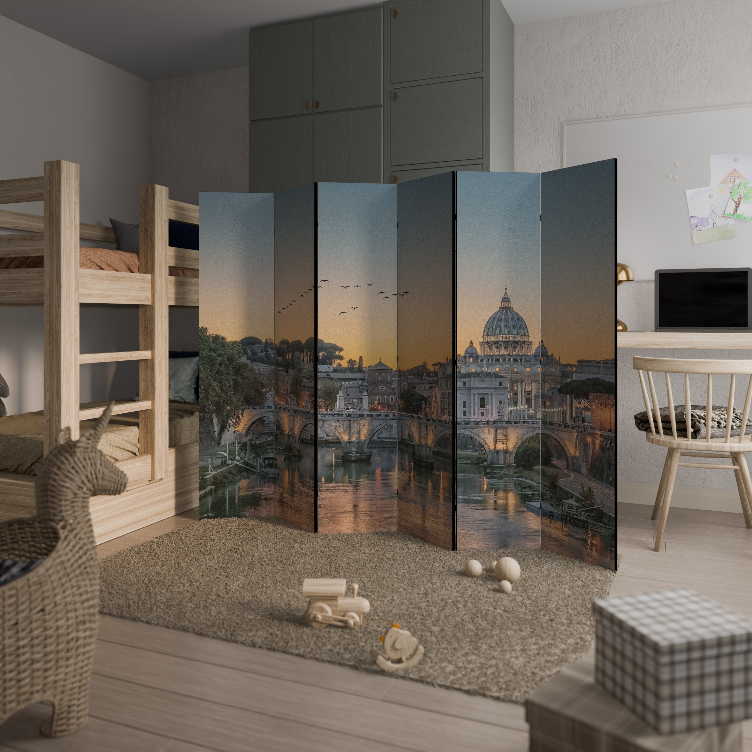Dekorativer Raumteiler REFLECTIONS OF ROME mit 6 Paneelen