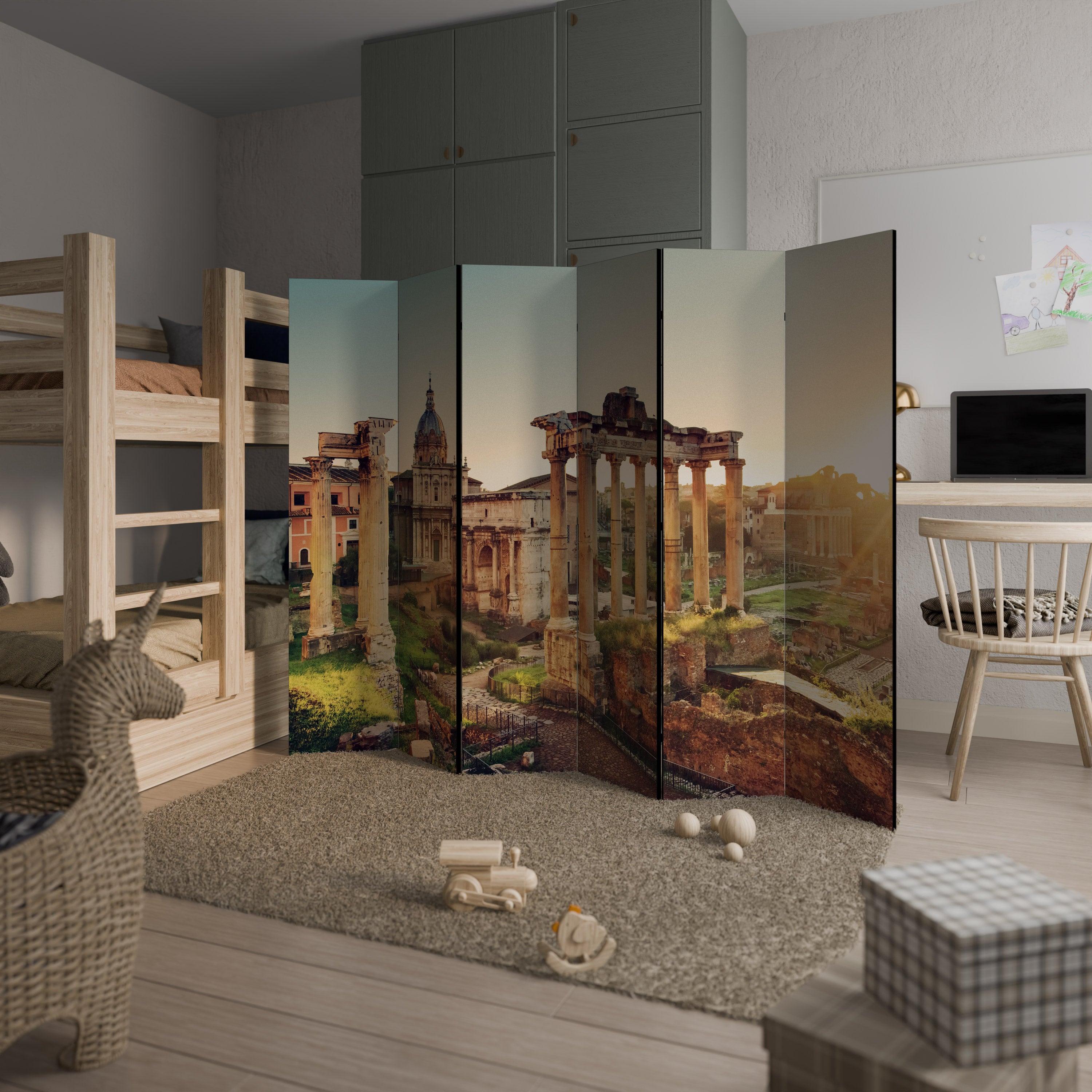 MARVELS OF THE PAST 6-Panel Room Divider