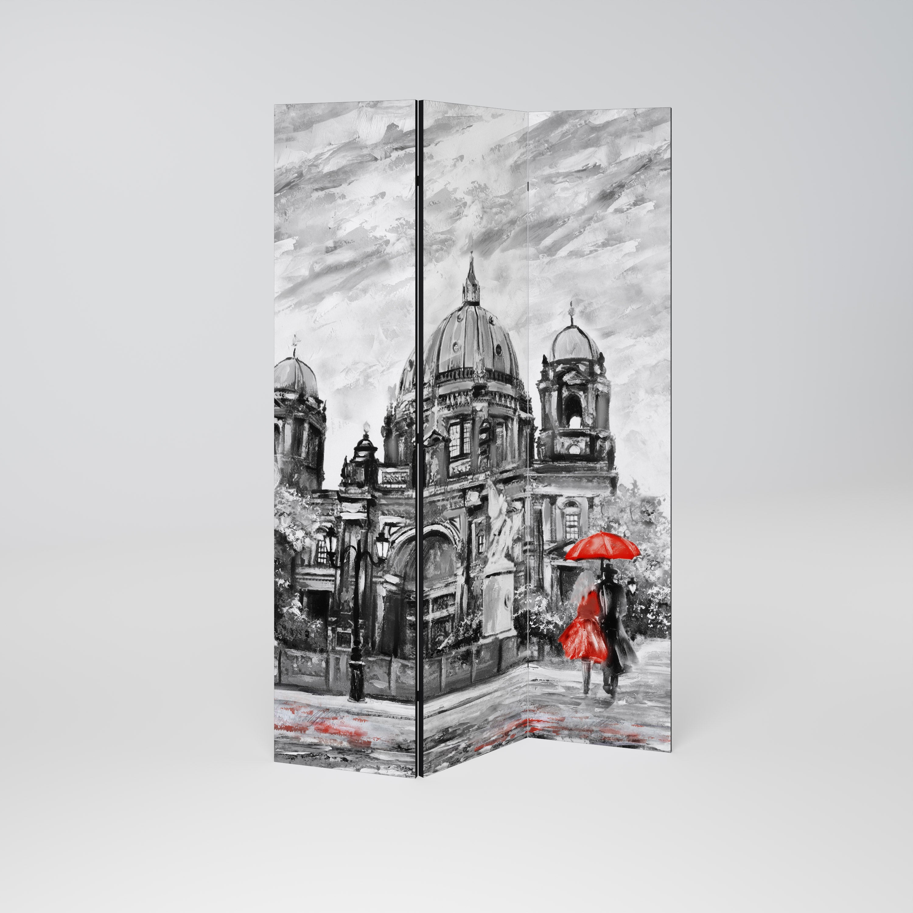 RED LEAVES EMBRACE 3-teiliger Paravent