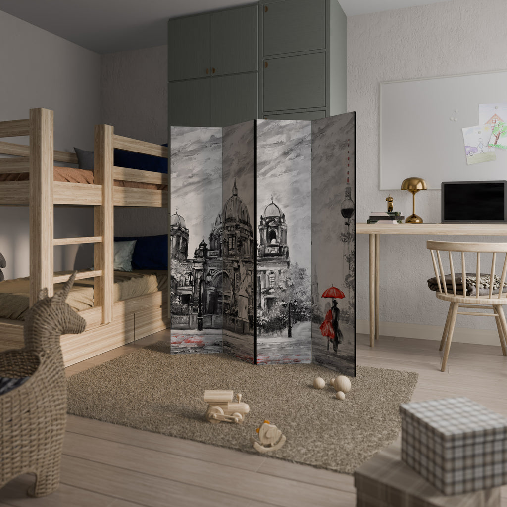 RED LEAVES EMBRACE 4-teiliger Paravent