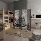 RED LEAVES EMBRACE Dekorativer Paravent - 5-teilig