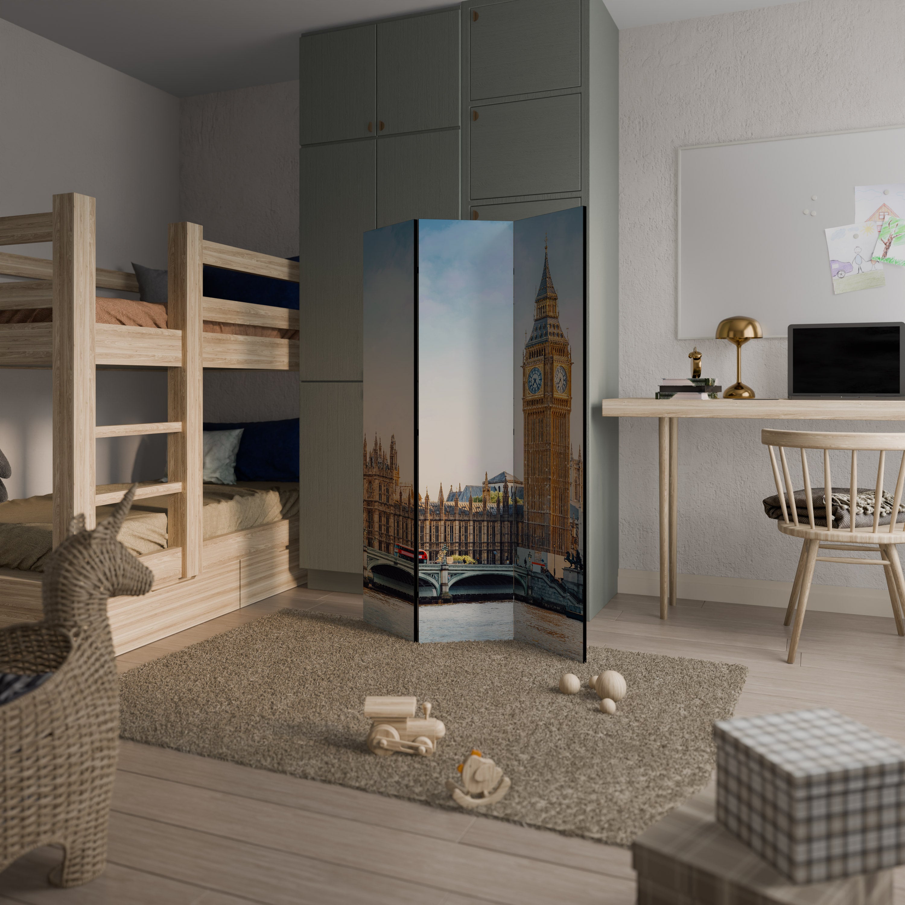 TIMELESS LONDON ELEGANCE 3-teiliger Paravent