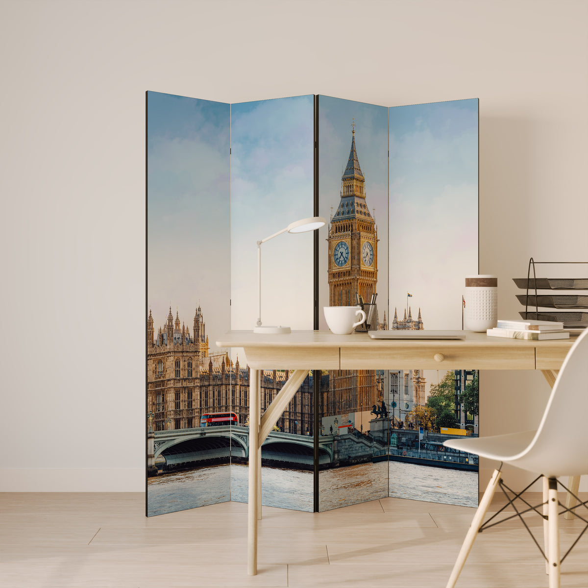 TIMELESS LONDON ELEGANCE 4-teiliger Paravent