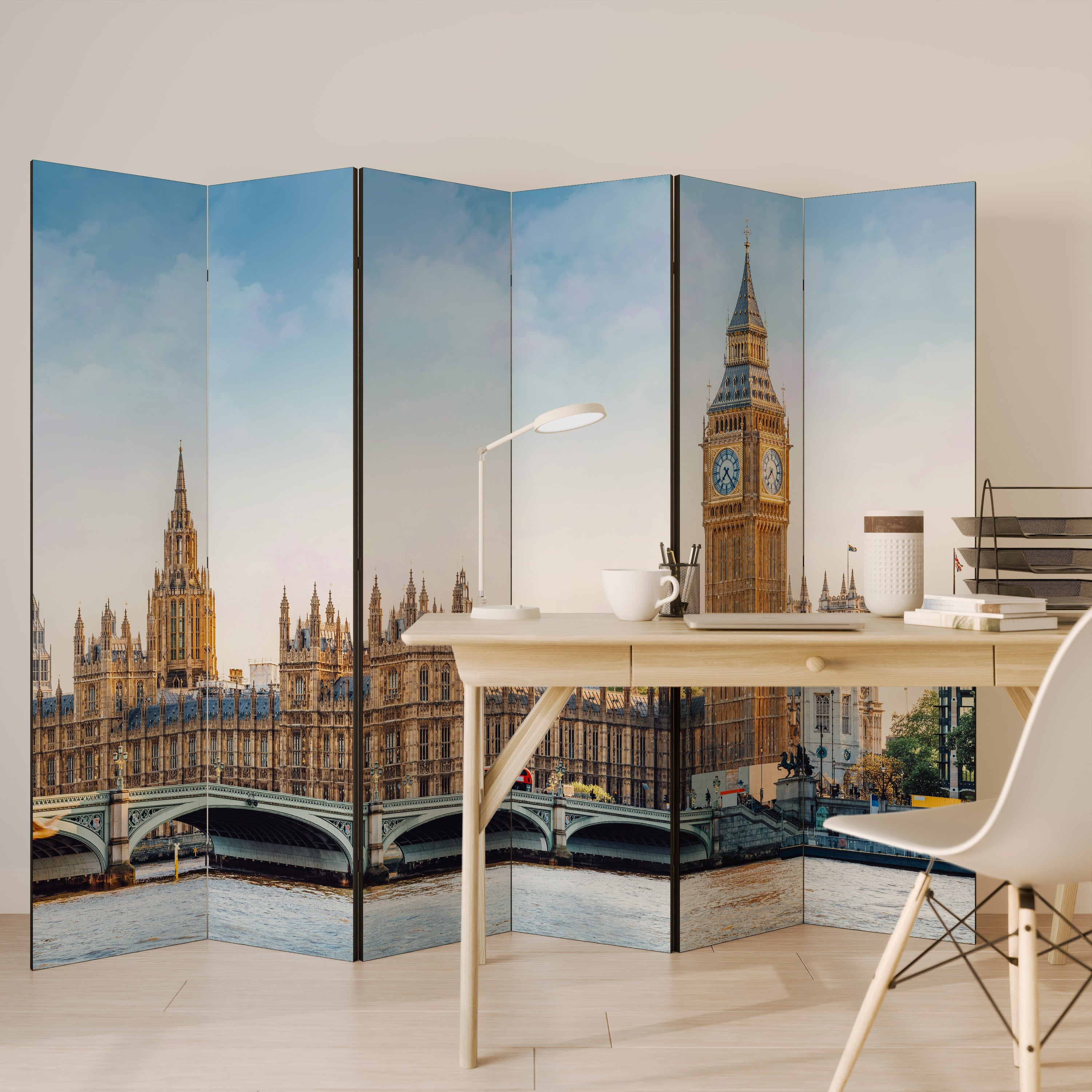 ZEITLOSE LONDON-ELEGANZ Dekorativer 6-teiliger Raumteiler