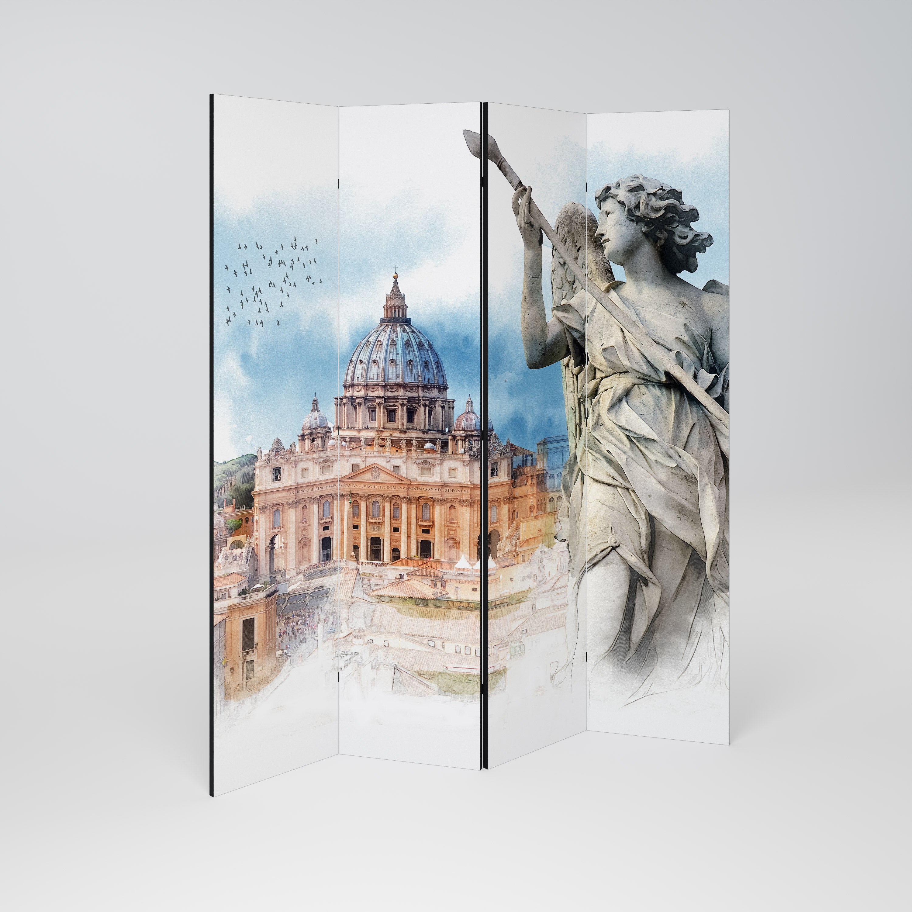 MYSTICAL CITYSCAPE RELIC 4-Panel Room Divider