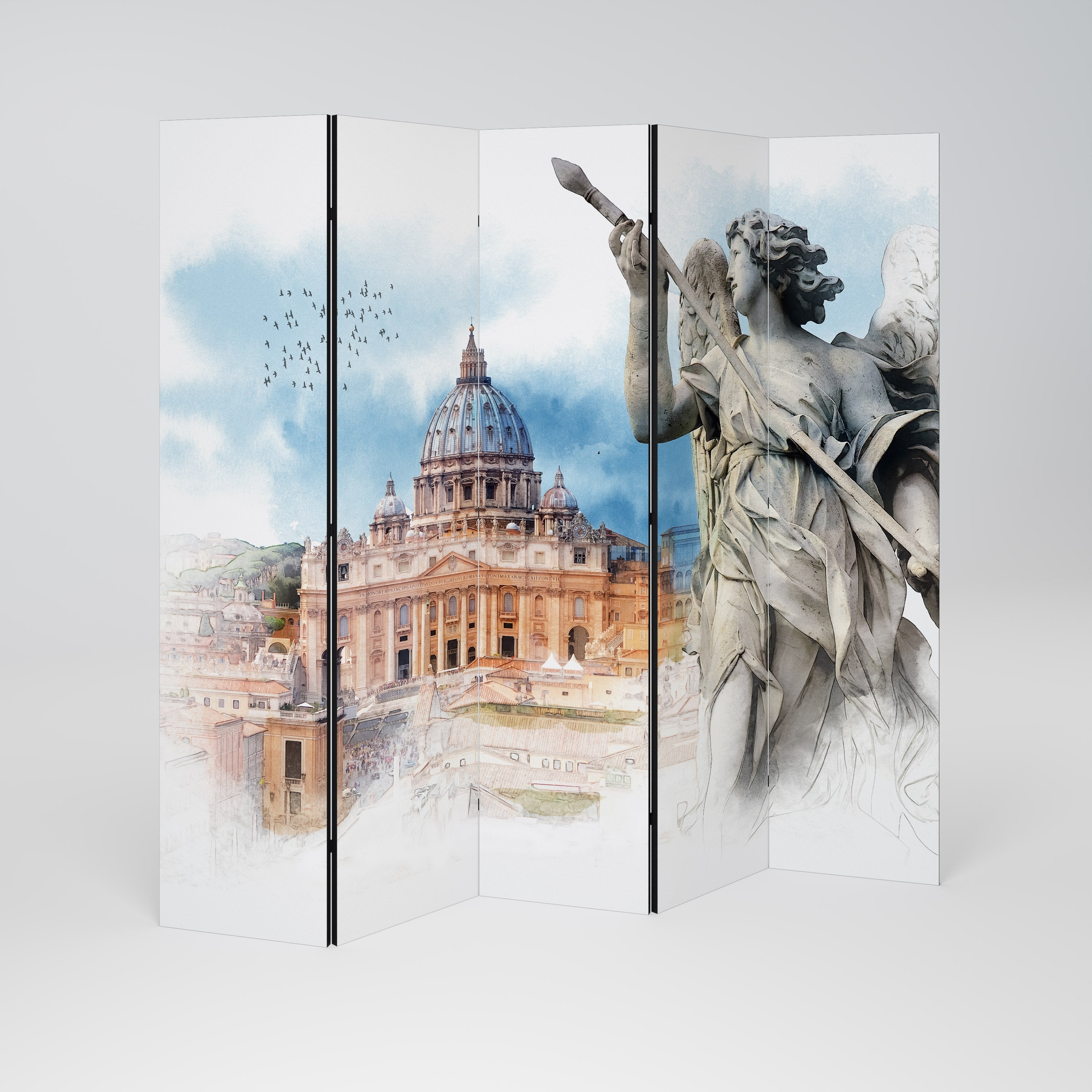 MYSTICAL CITYSCAPE RELIC Dekorativer 5-teiliger Raumteiler