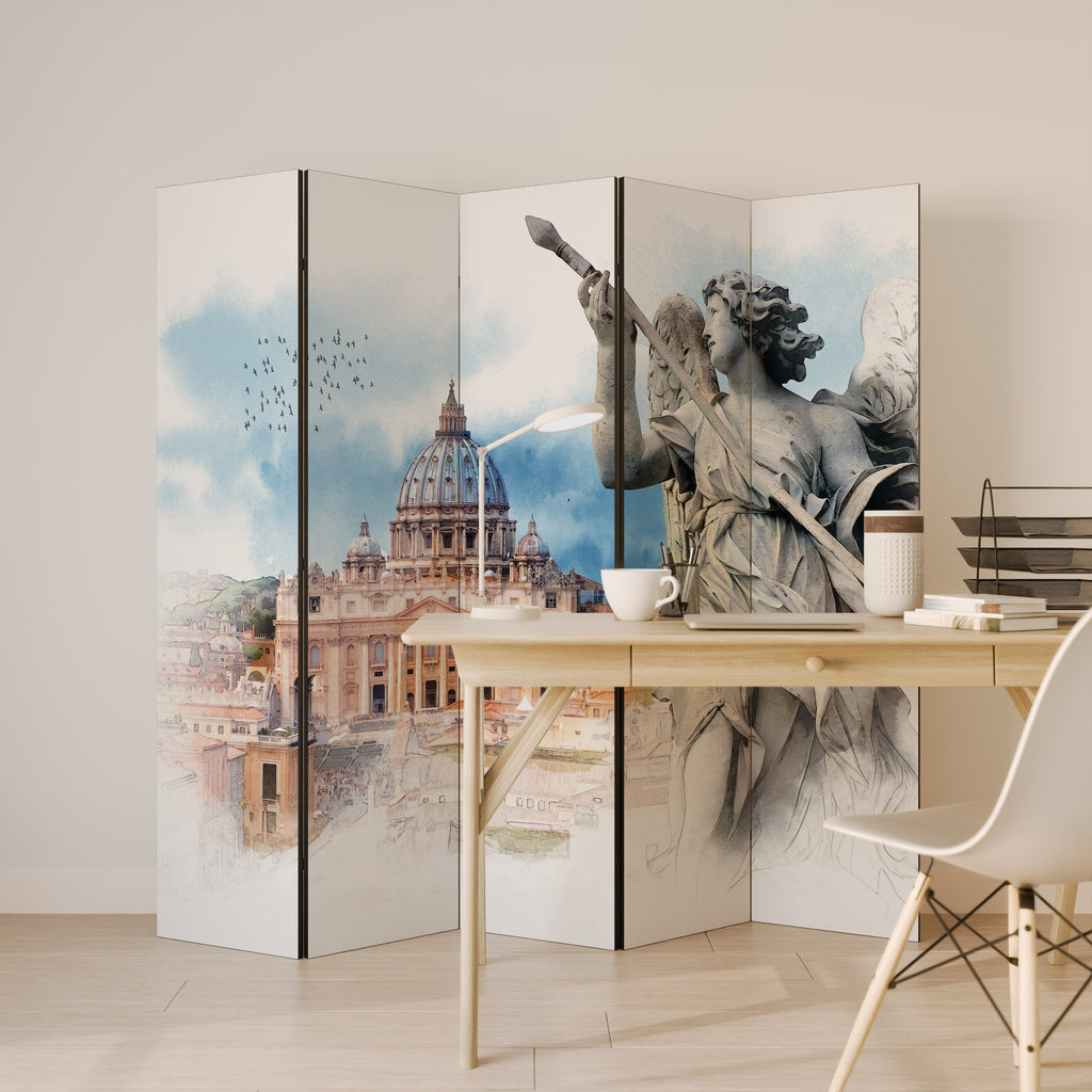MYSTICAL CITYSCAPE RELIC Dekorativer 5-teiliger Raumteiler