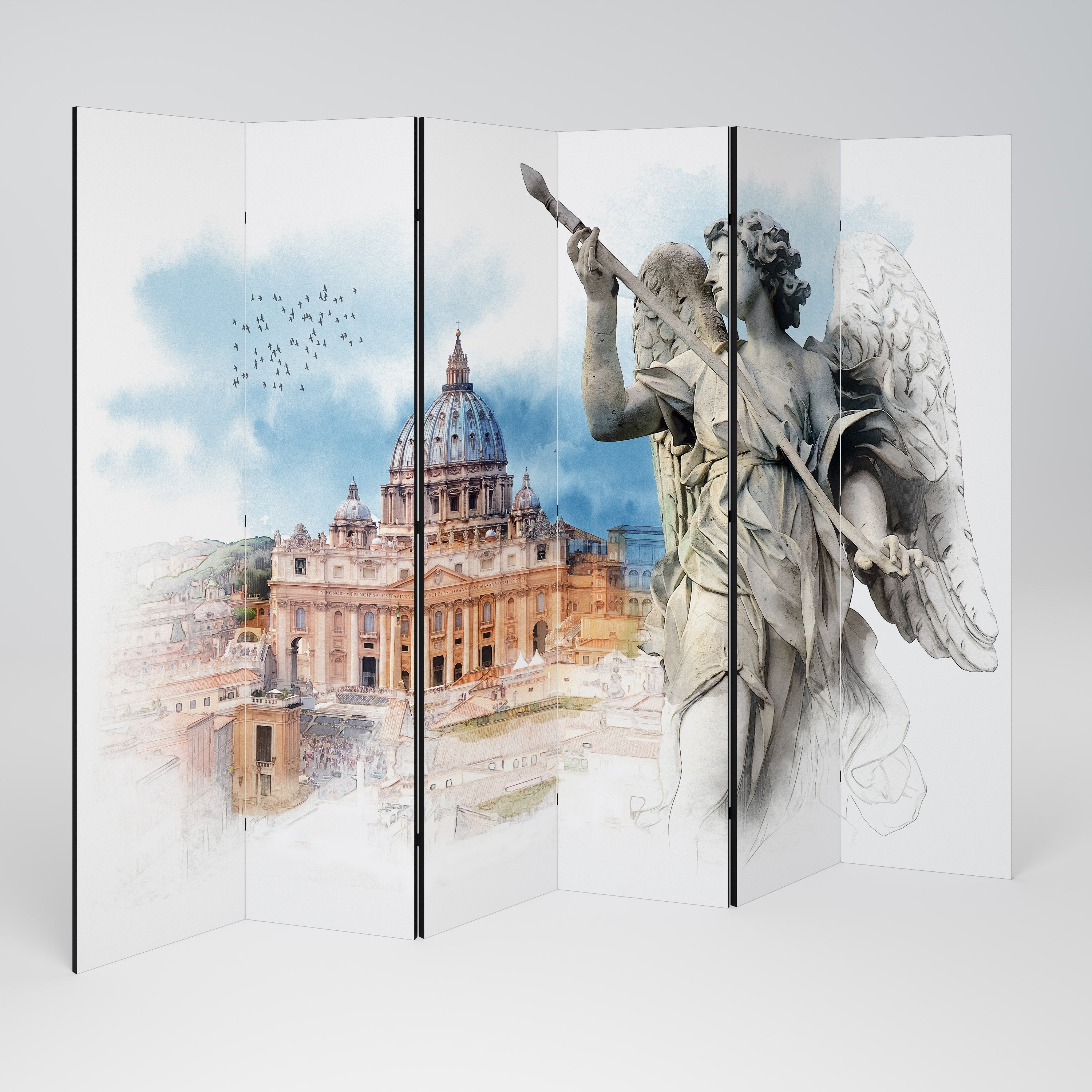 MYSTICAL CITYSCAPE RELIC Dekorativer 6-teiliger Raumteiler