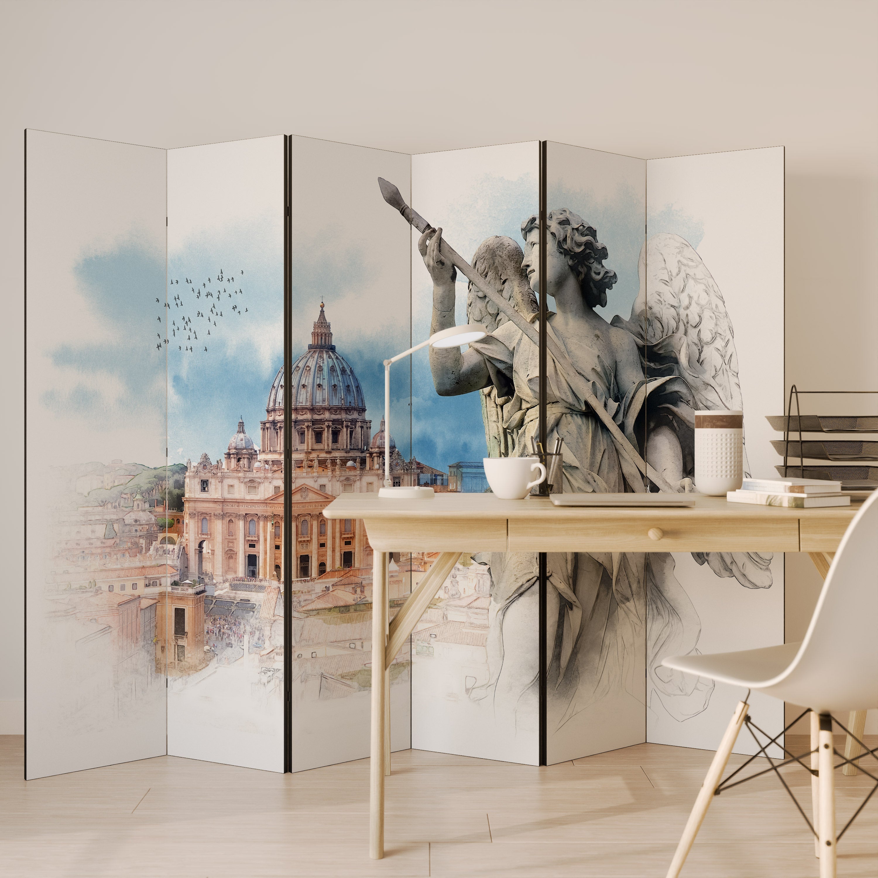 MYSTICAL CITYSCAPE RELIC Dekorativer 6-teiliger Raumteiler