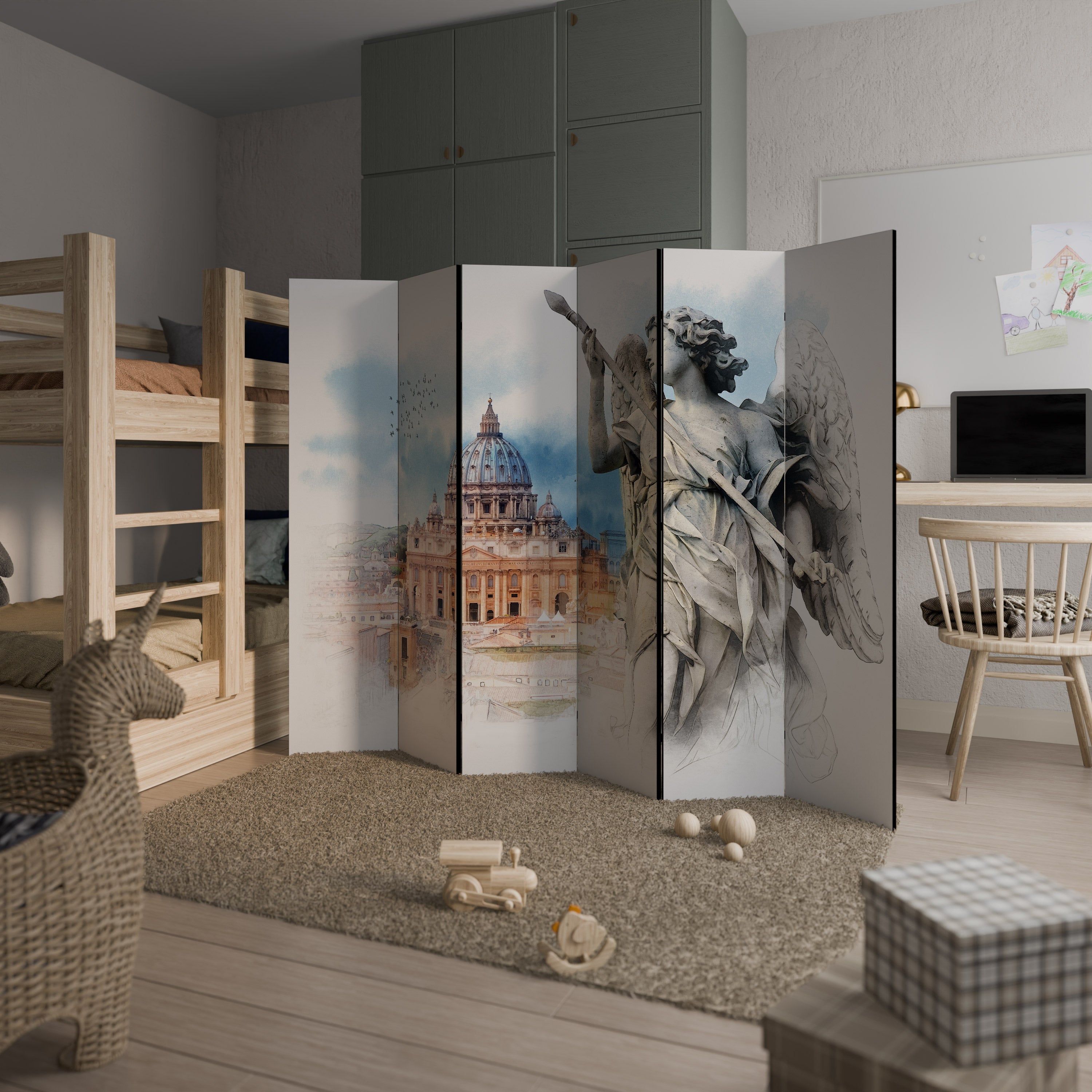 MYSTICAL CITYSCAPE RELIC Dekorativer 6-teiliger Raumteiler