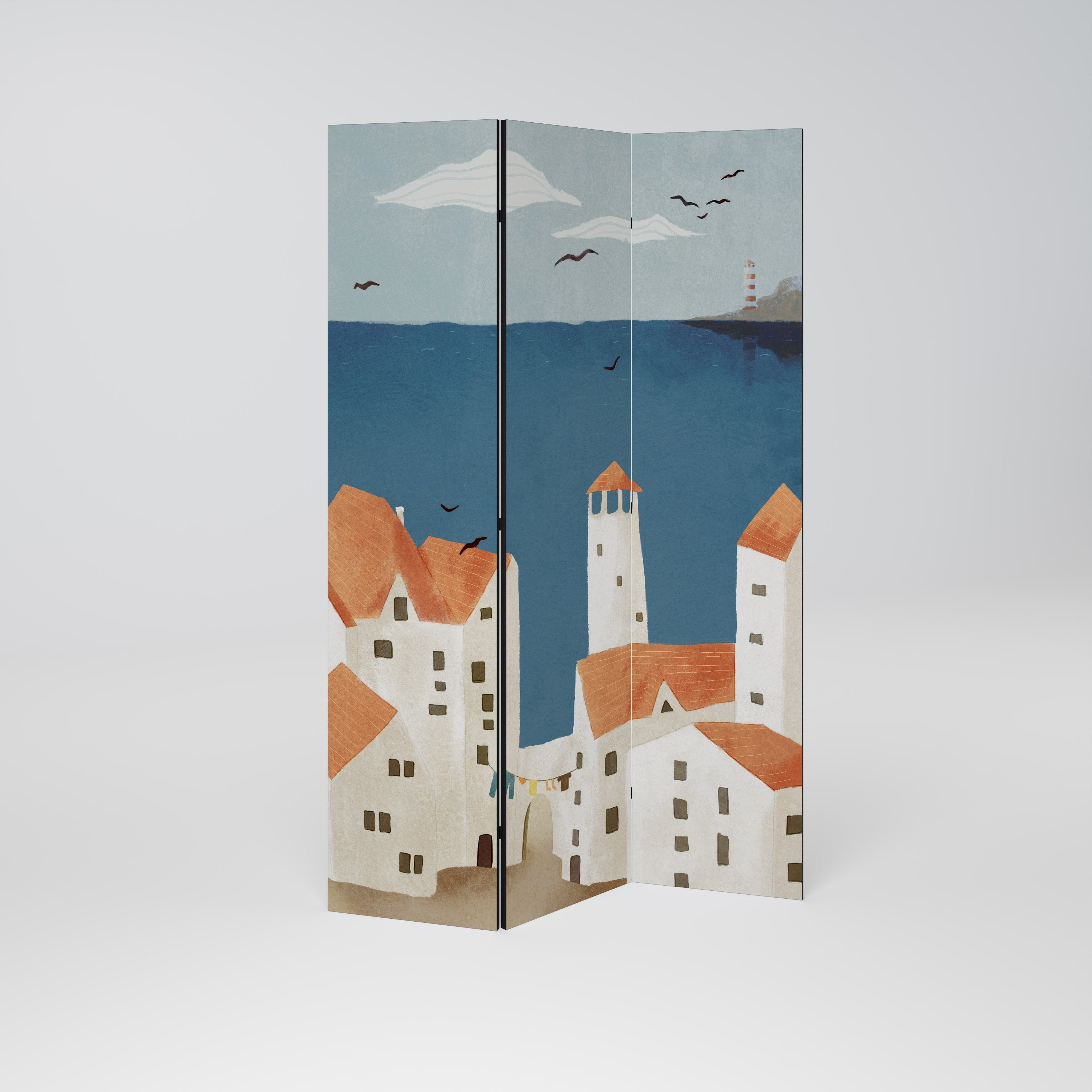 COASTLAND VILLAGE Dekorativer 3-teiliger Raumteiler