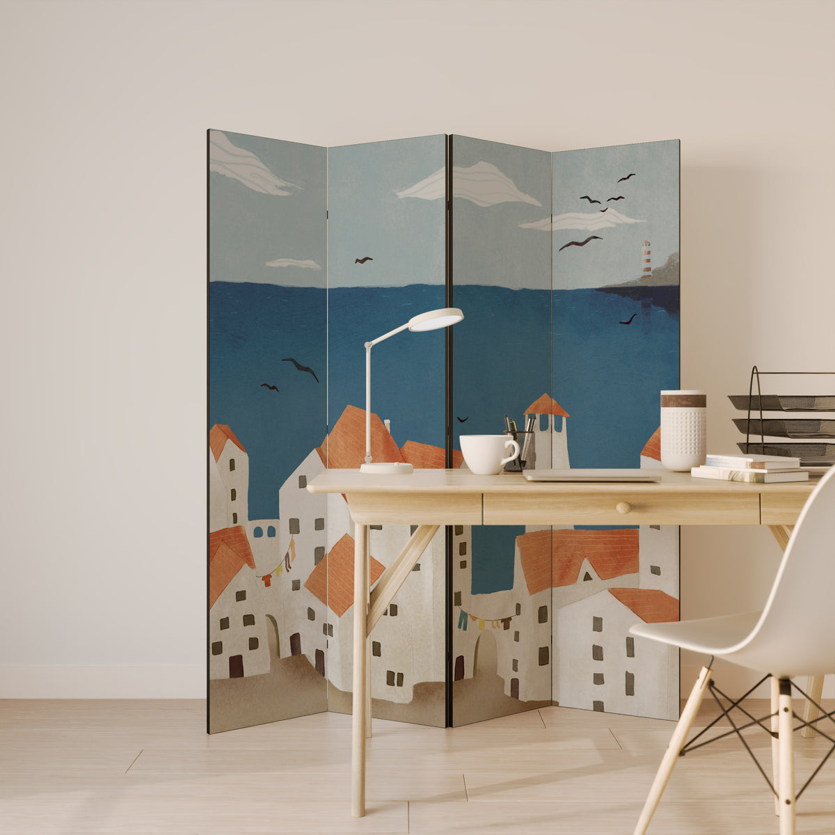 COASTLAND VILLAGE 4-teiliger Paravent