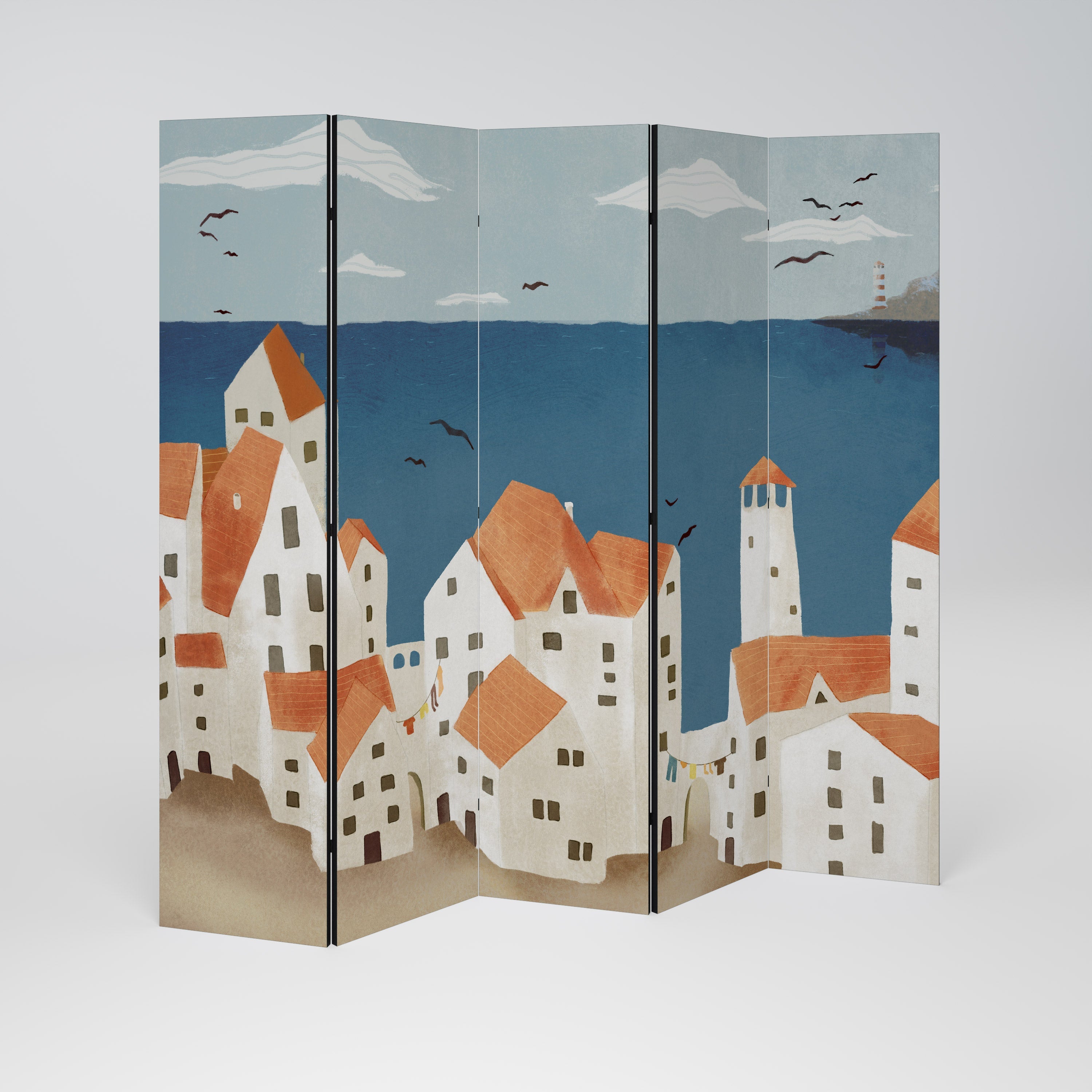 COASTLAND VILLAGE Dekorativer 5-teiliger Raumteiler