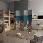 COASTLAND VILLAGE Dekorativer Paravent - 5-teilig