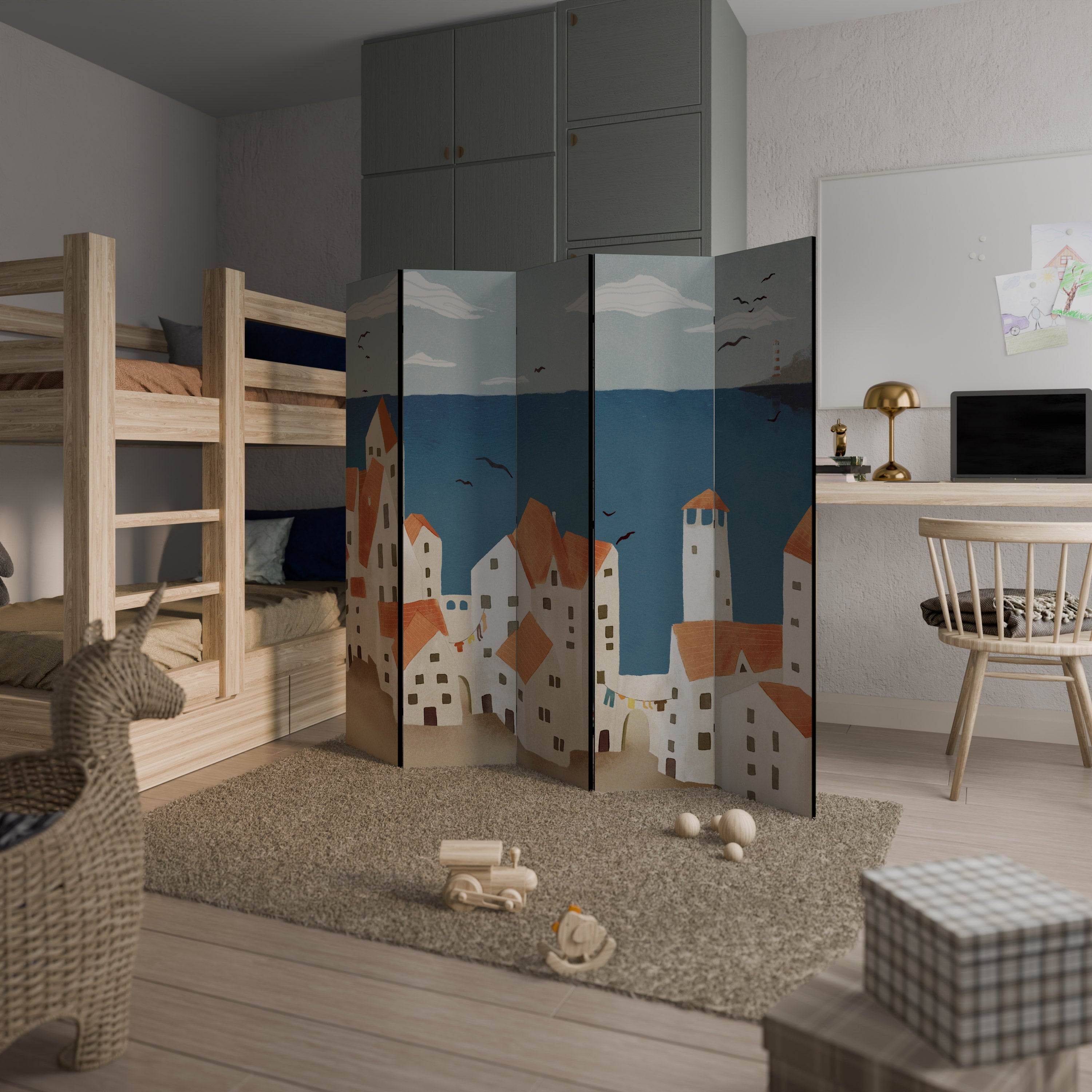 COASTLAND VILLAGE Dekorativer 5-teiliger Raumteiler