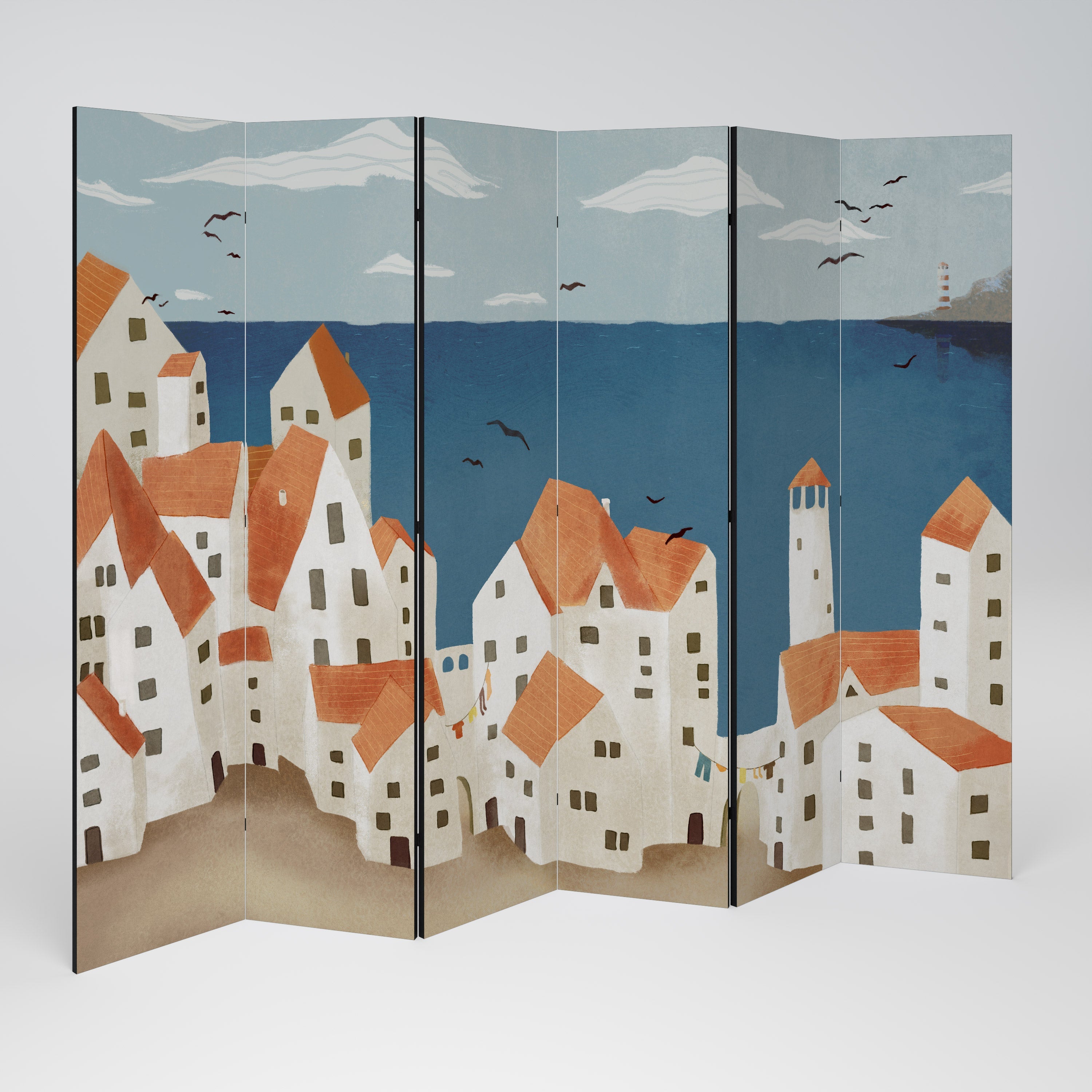 COASTLAND VILLAGE Dekorativer 6-teiliger Raumteiler