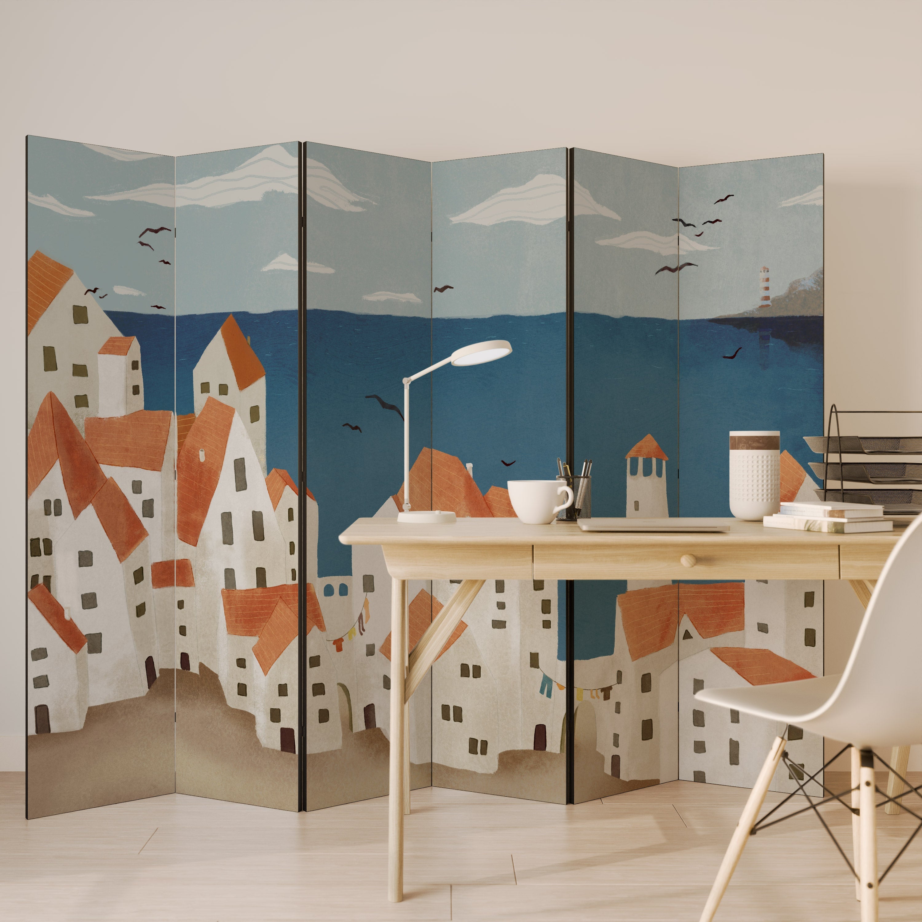 COASTLAND VILLAGE Dekorativer 6-teiliger Raumteiler
