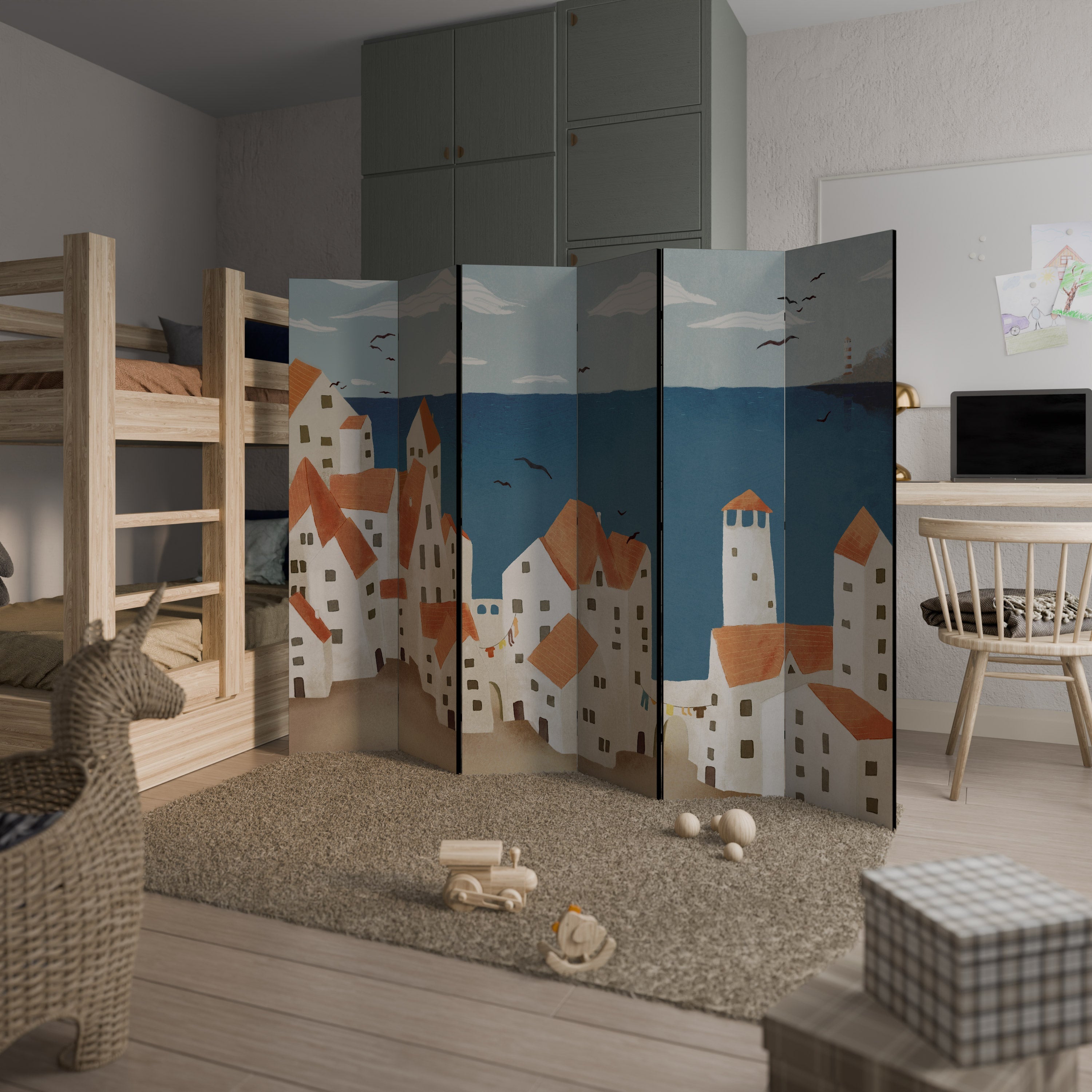 COASTLAND VILLAGE Dekorativer 6-teiliger Raumteiler