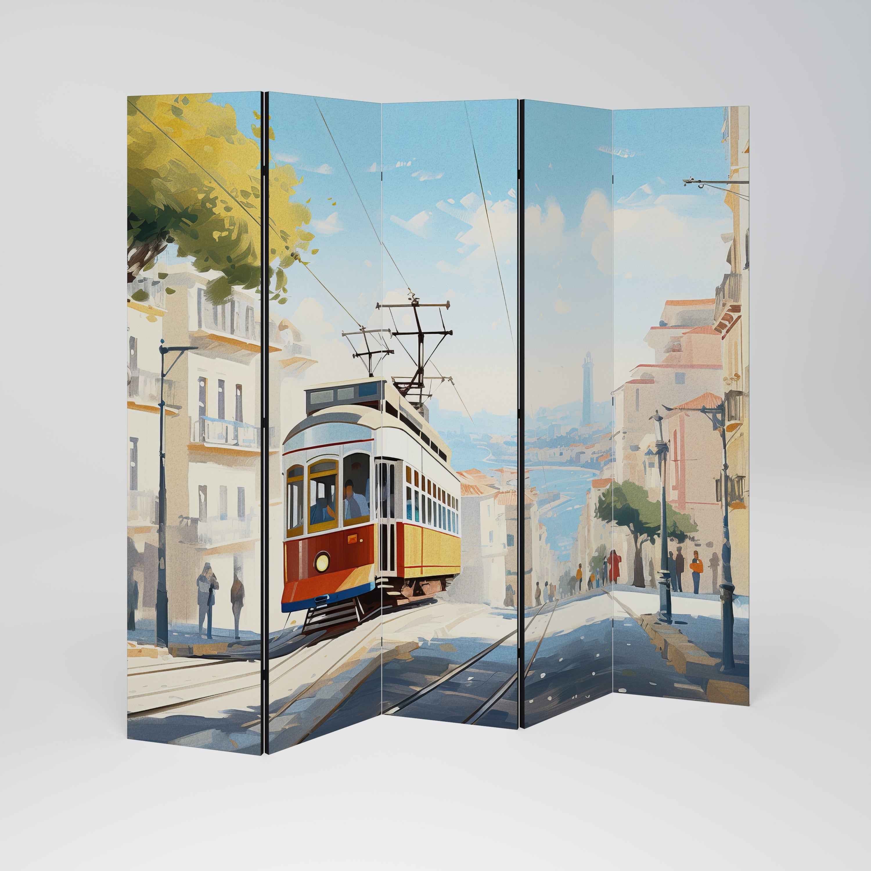 TRAMWAY DREAMSCAPE Dekorativer 5-teiliger Raumteiler