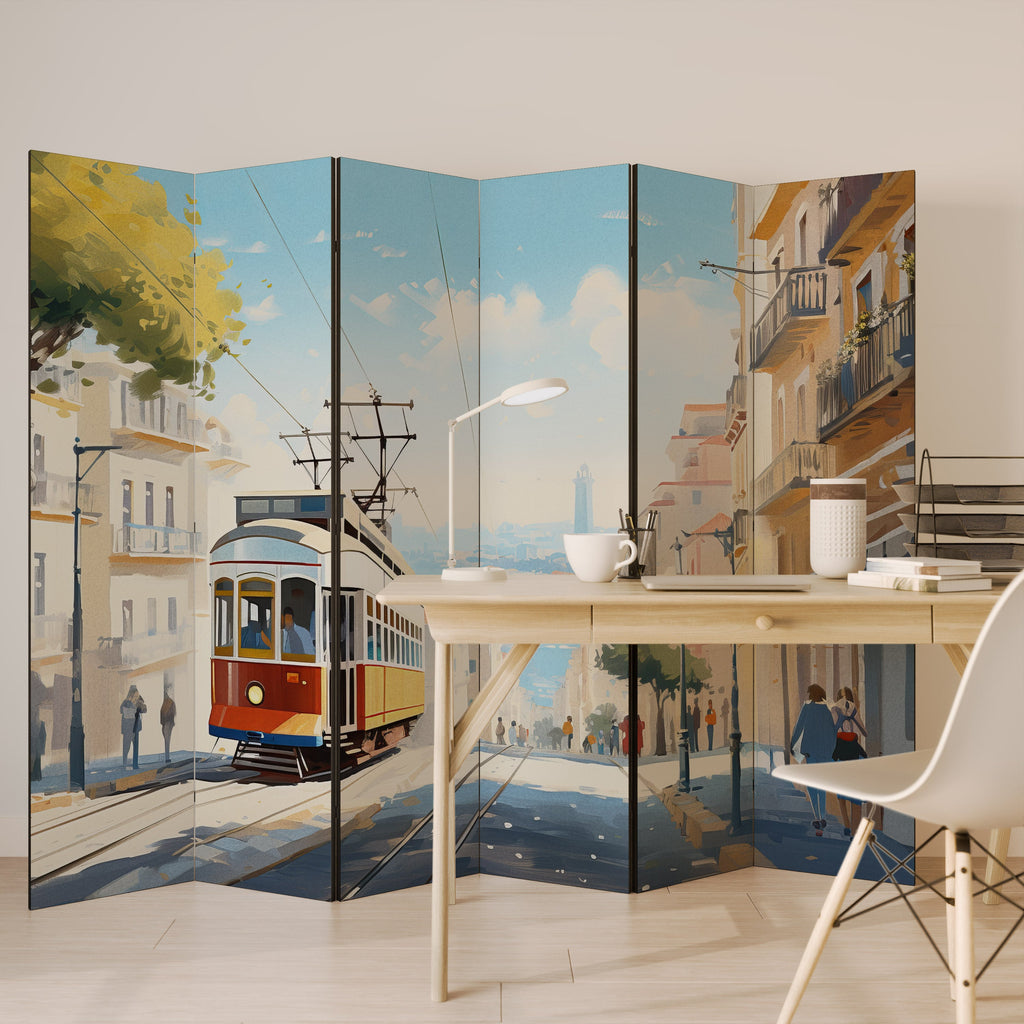 TRAMWAY DREAMSCAPE Dekorativer 6-teiliger Raumteiler
