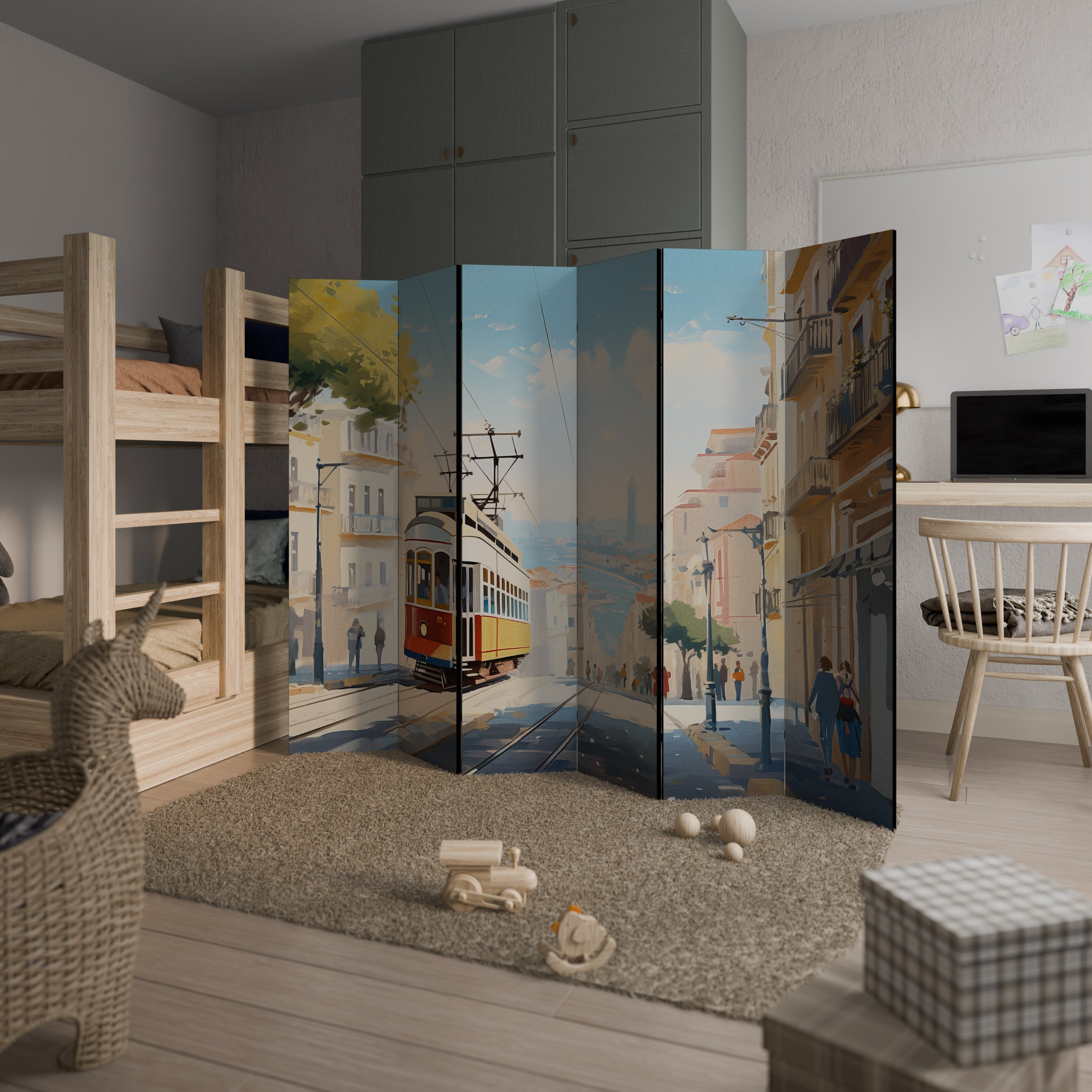 TRAMWAY DREAMSCAPE Dekorativer 6-teiliger Raumteiler