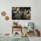 MYSTIC GOLD LEAVES Selbstklebendes Horizontal-Poster