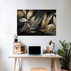 MYSTIC GOLD LEAVES Selbstklebendes Horizontal-Poster