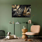 MYSTIC GOLD LEAVES Selbstklebendes Horizontal-Poster