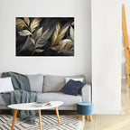 MYSTIC GOLD LEAVES Selbstklebendes Horizontal-Poster