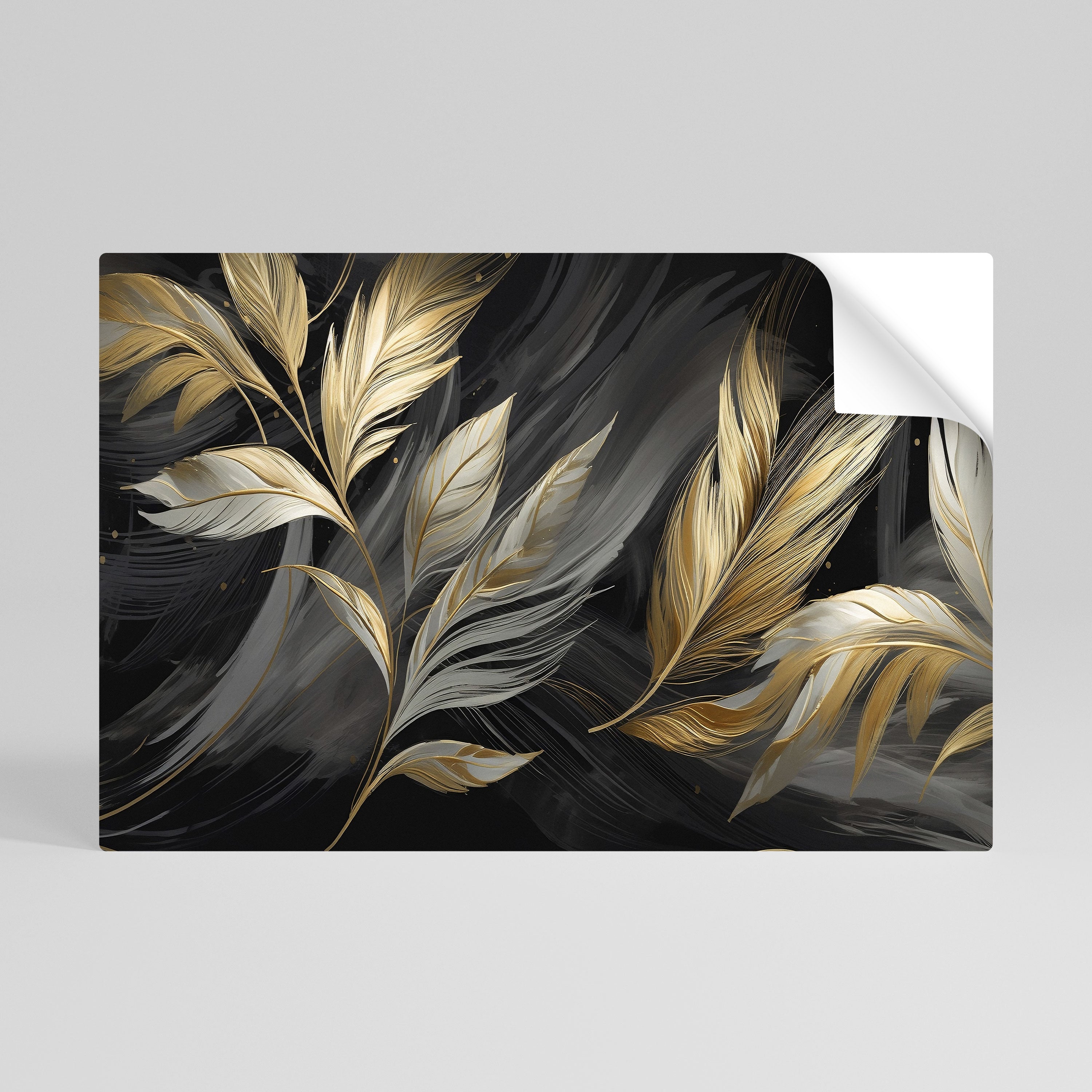 MYSTIC GOLD LEAVES Selbstklebendes Horizontal-Poster