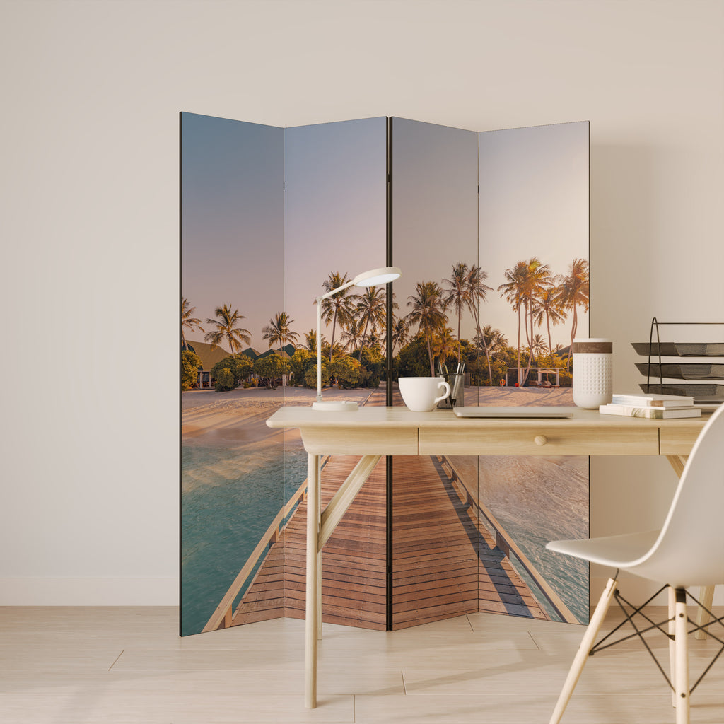 SUNSET SANDSCAPE JOURNEY 4-Panel Room Divider