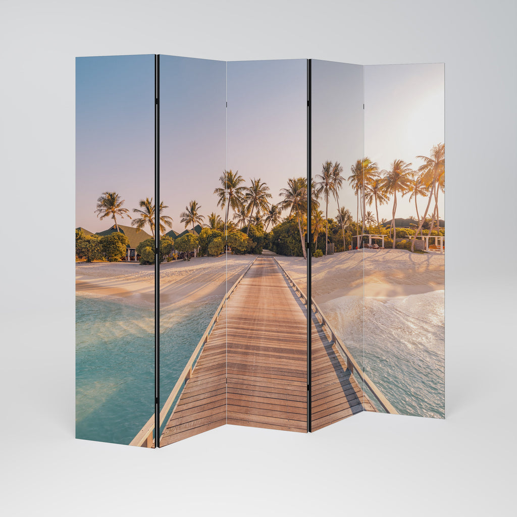 SUNSET SANDSCAPE JOURNEY Decorative 5-Panel Room Divider