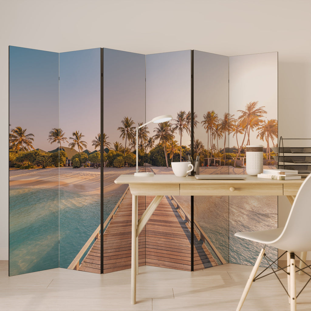 SUNSET SANDSCAPE JOURNEY Decorative 6-Panel Room Divider
